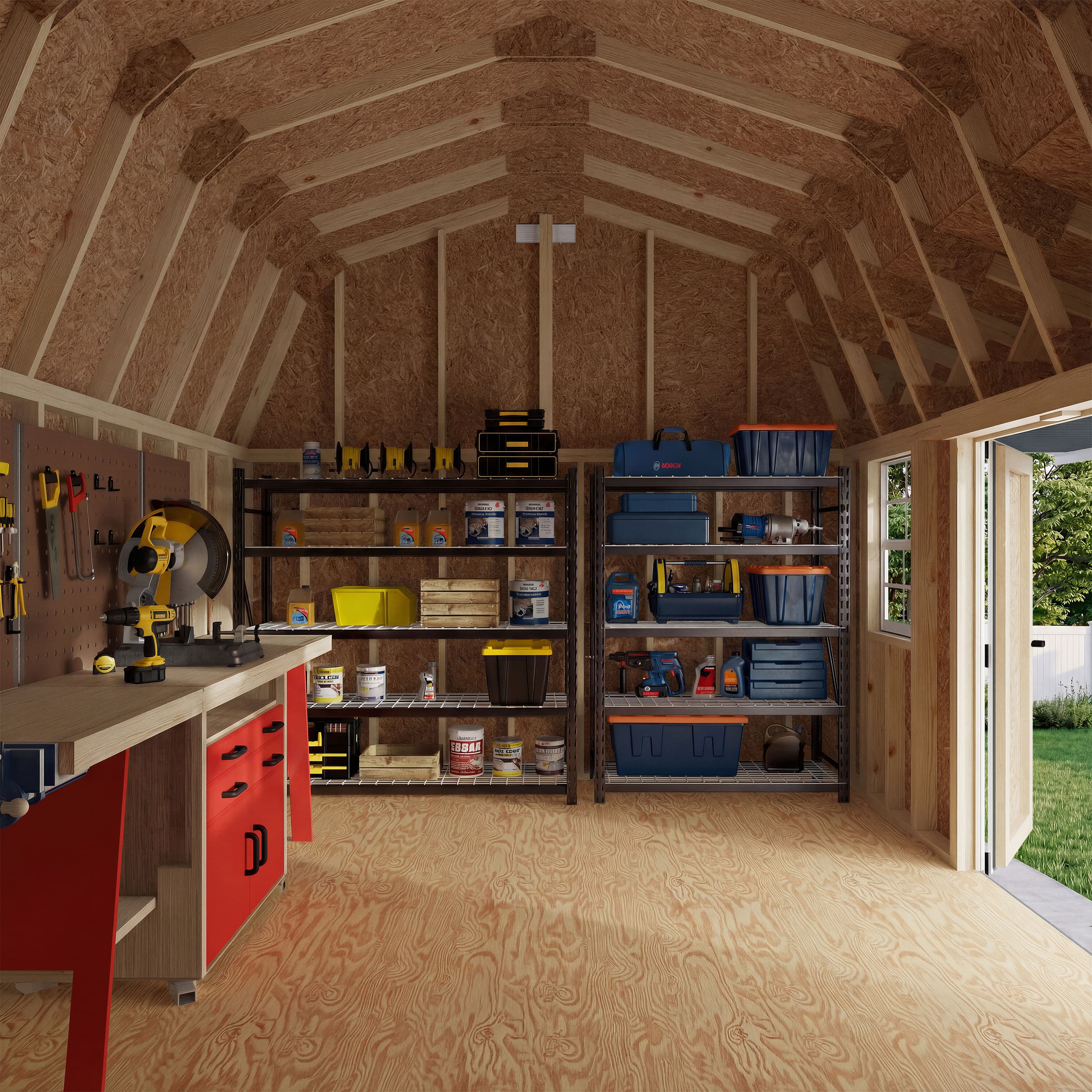 Classic Gambrel Barn Shed with Overhang