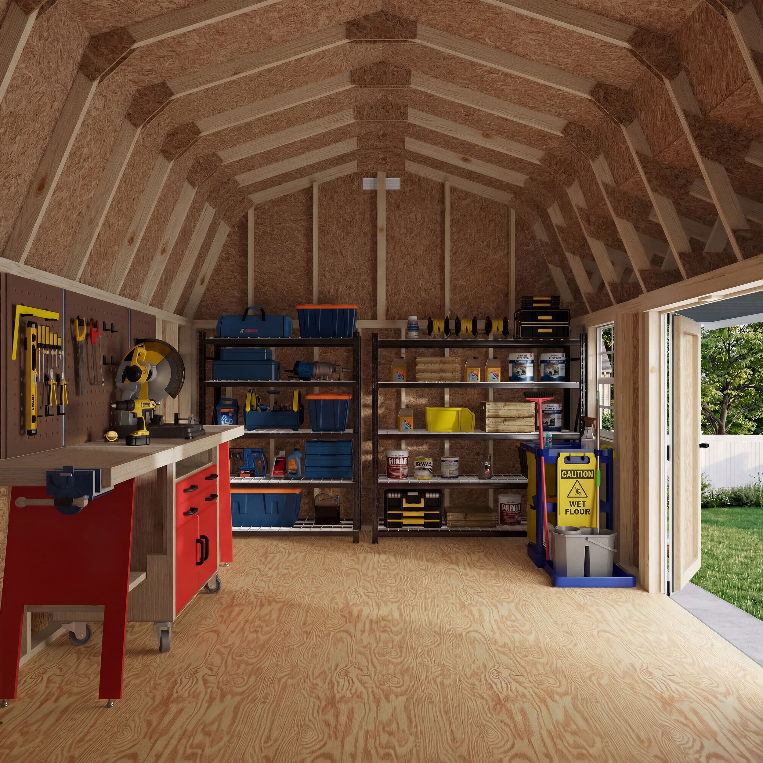 Classic Gambrel Barn Shed with Overhang