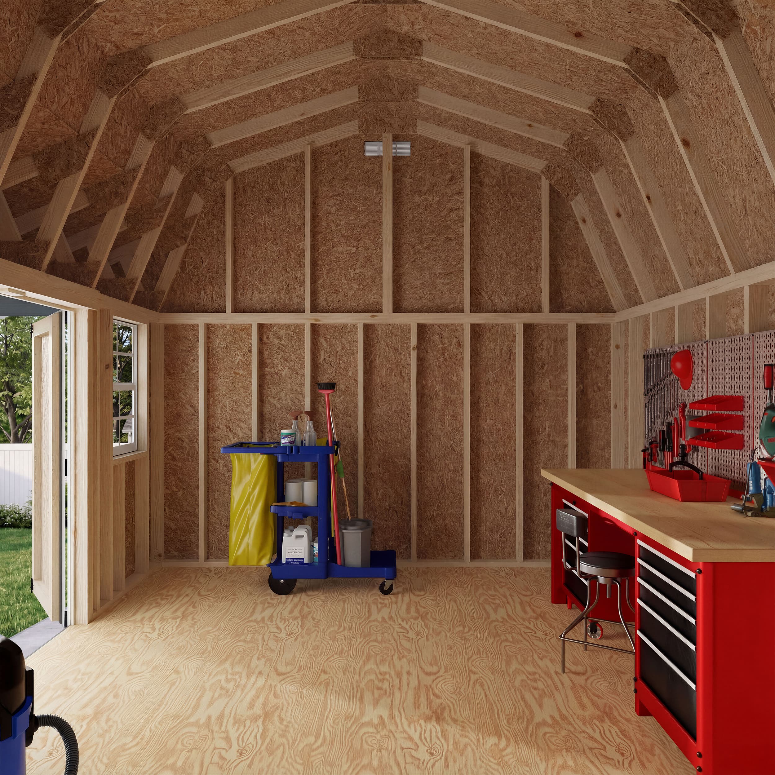 Classic Gambrel Barn Shed with Overhang