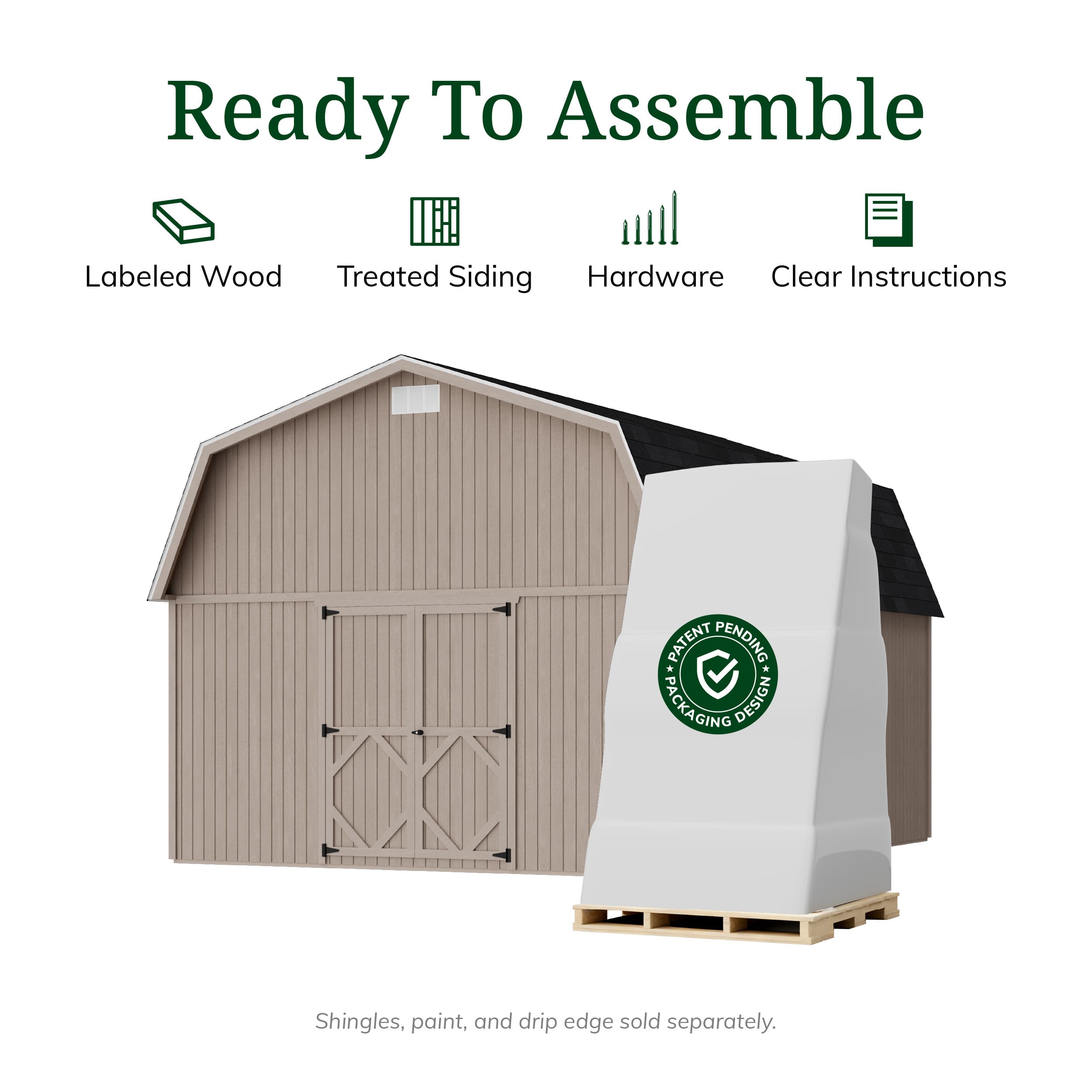 Classic Gambrel Large Barn Shed