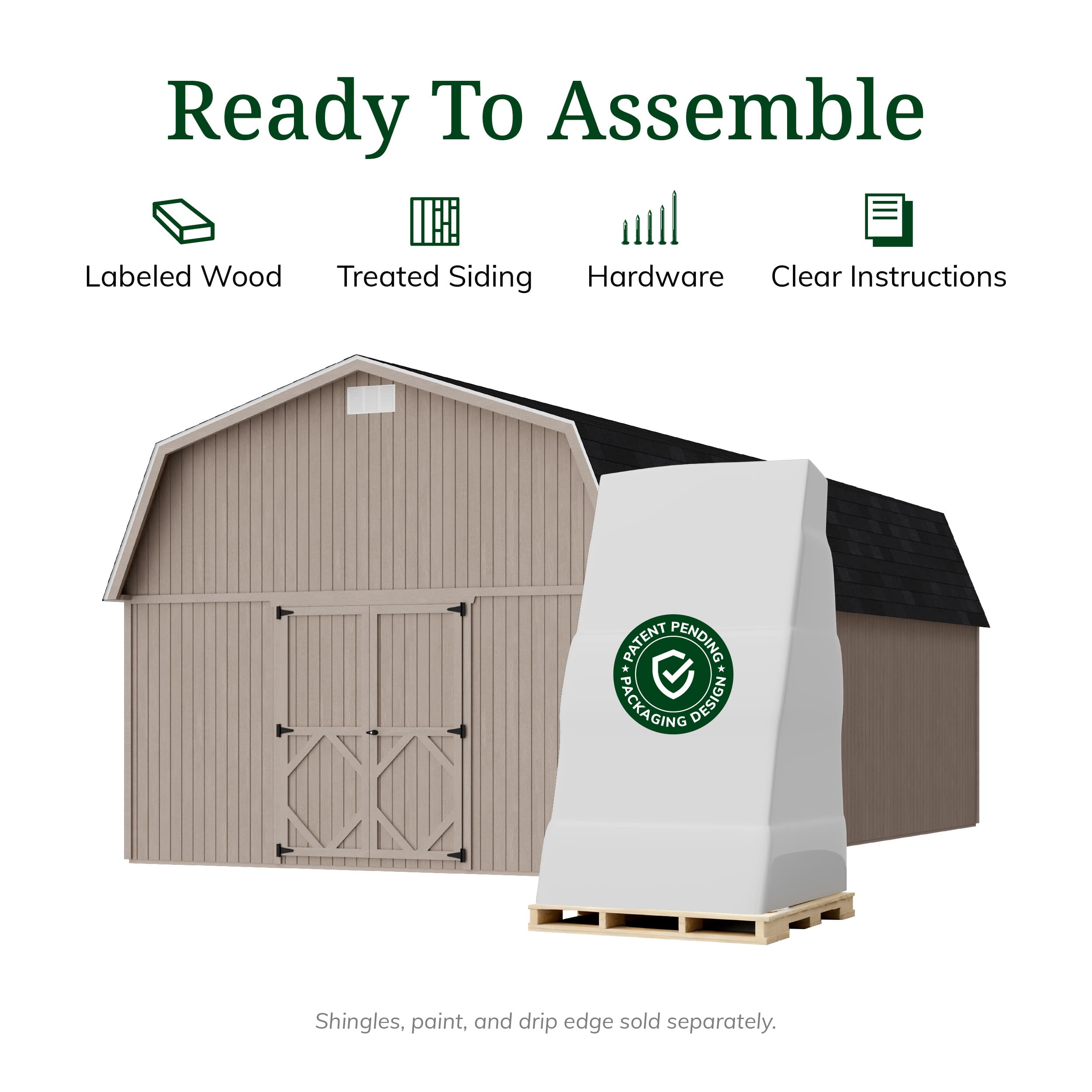 Classic Gambrel Large Barn Shed