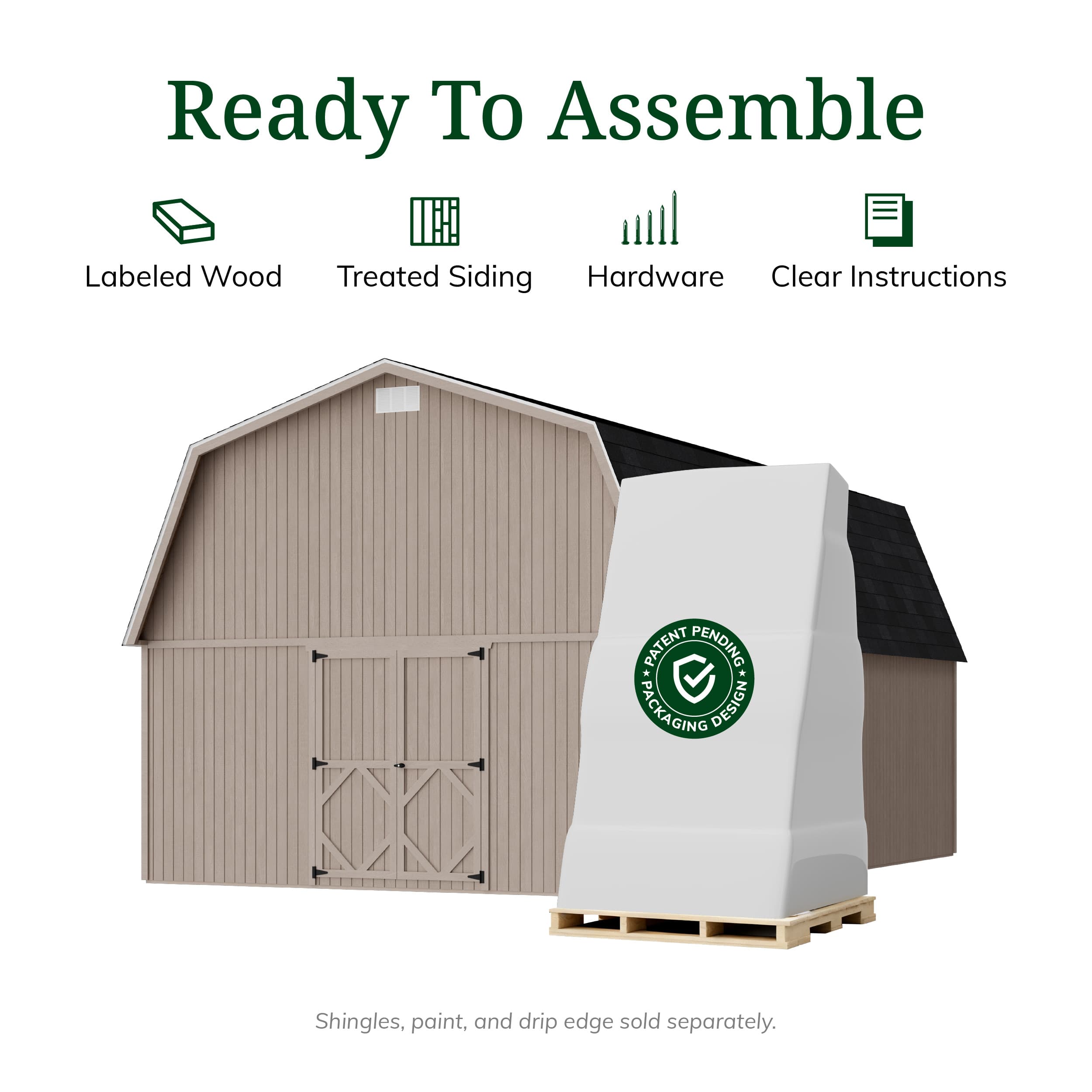 Classic Gambrel Large Barn Shed