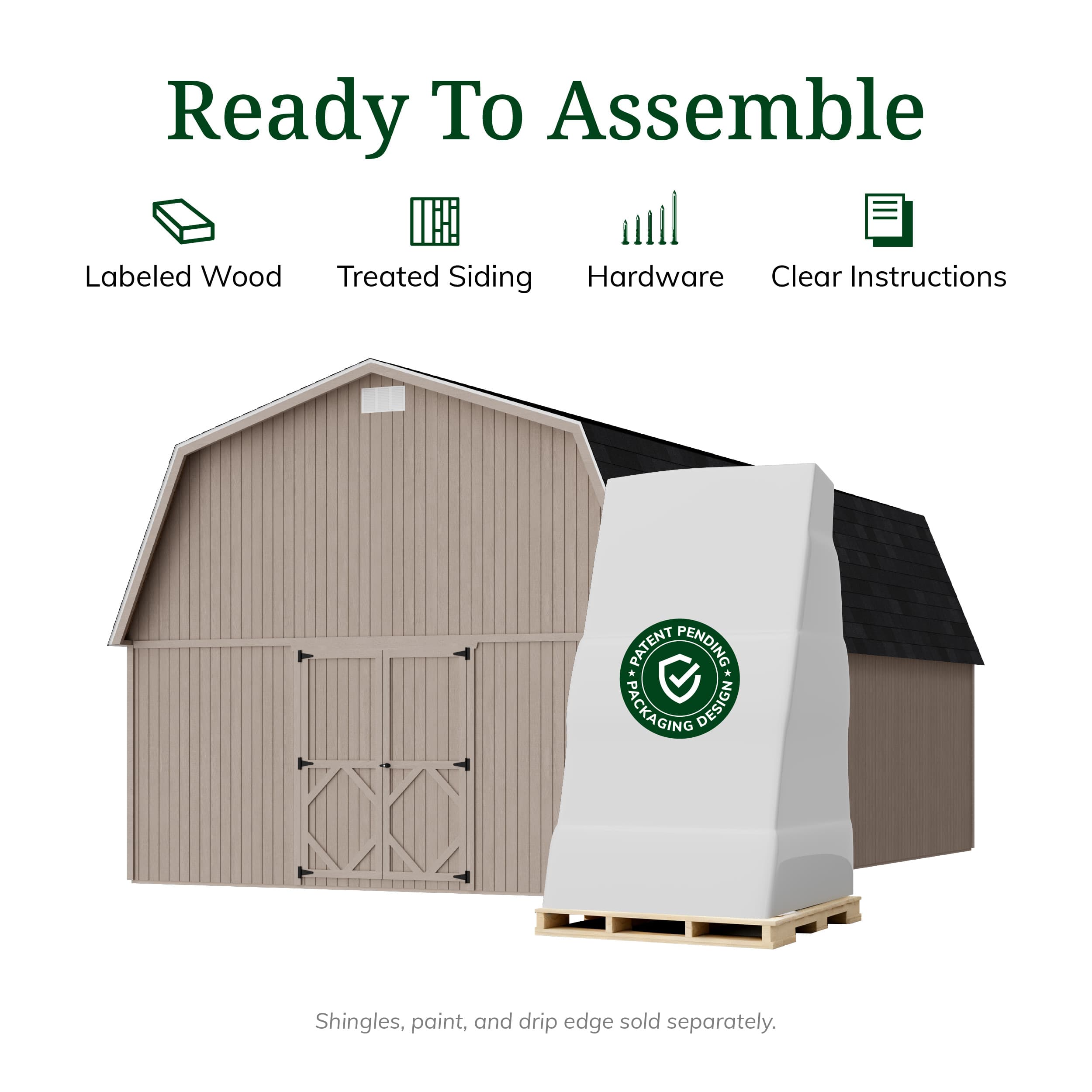 Classic Gambrel Large Barn Shed