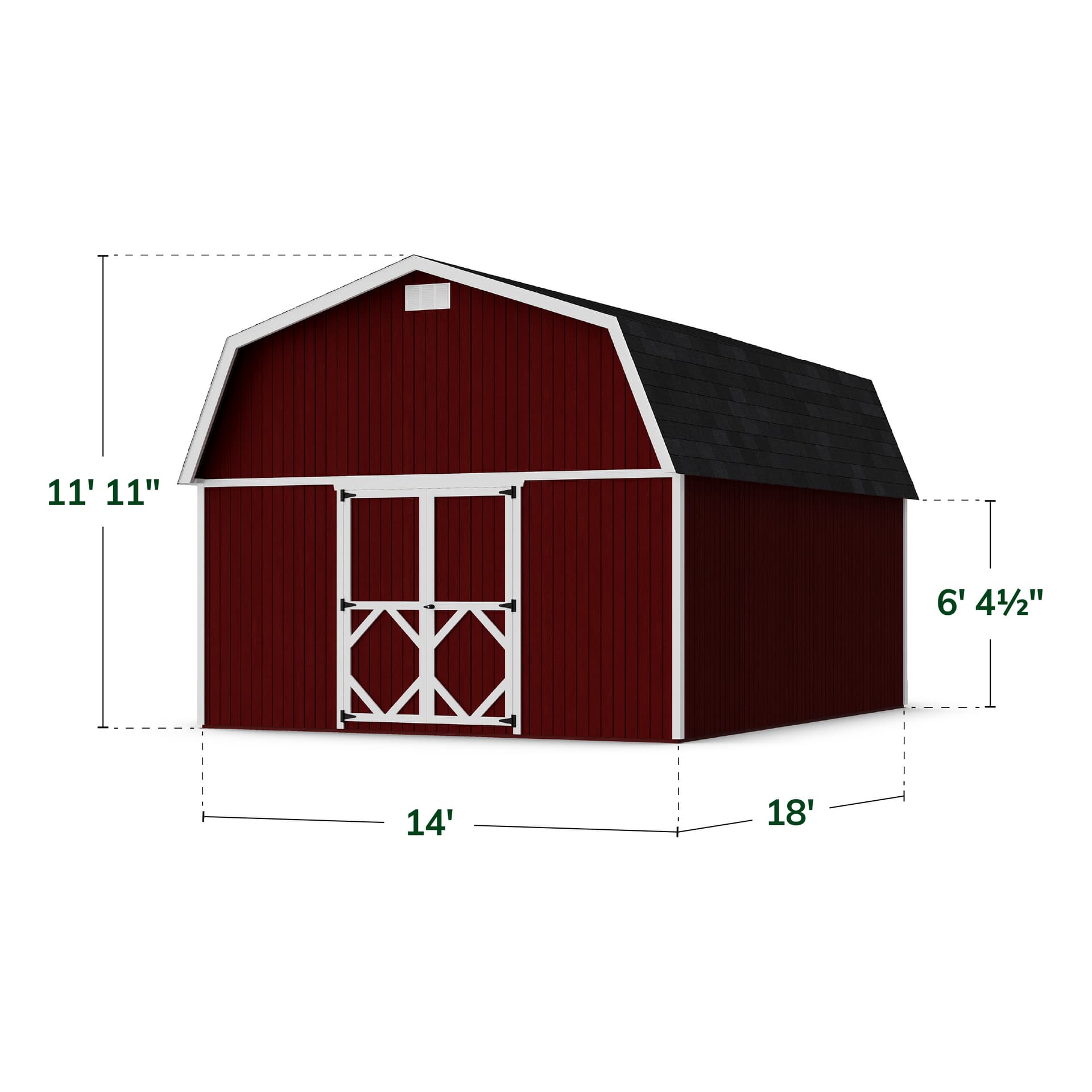 Classic Gambrel Large Barn Shed dimensions
