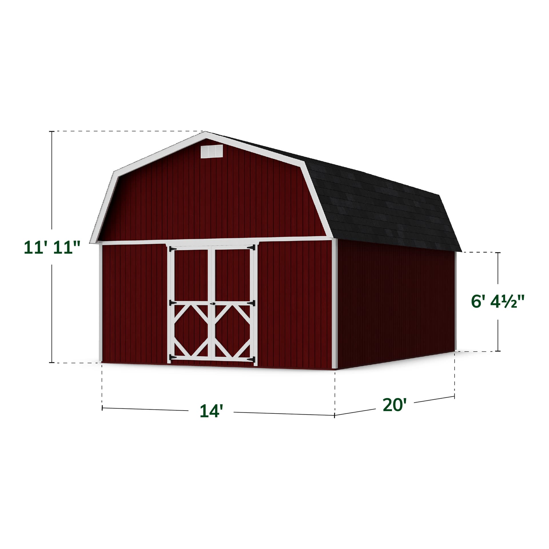 Classic Gambrel Large Barn Shed dimensions
