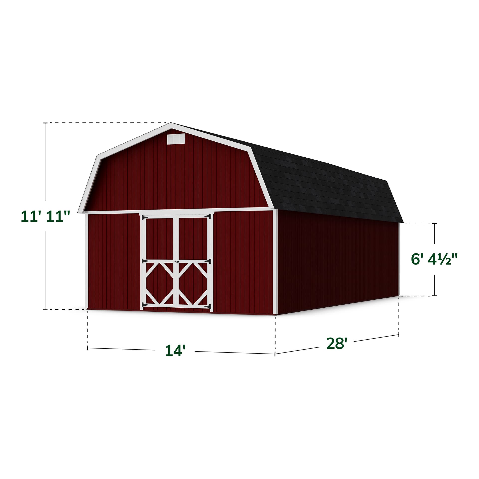 Classic Gambrel Large Barn Shed dimensions
