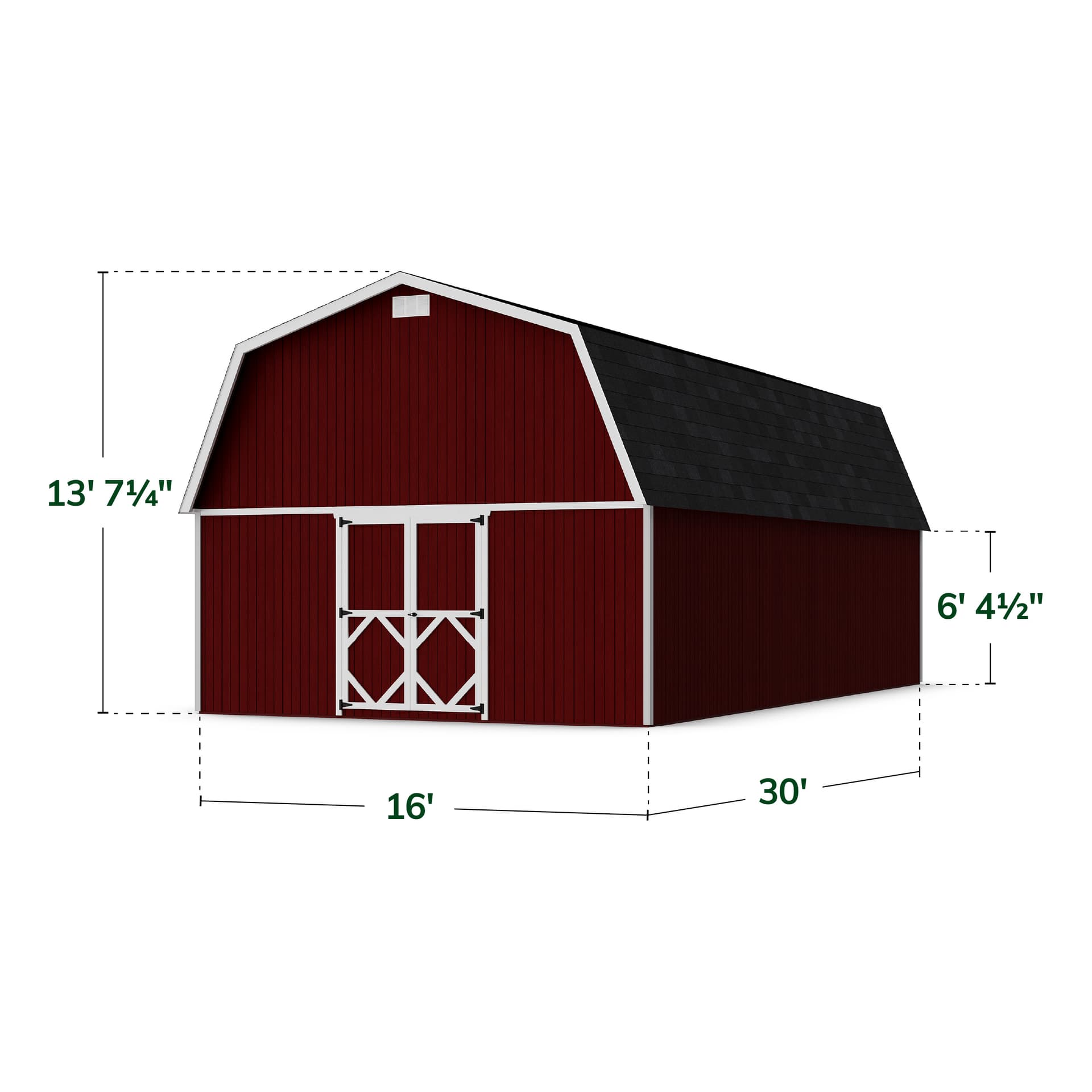 Classic Gambrel Large Barn Shed dimensions
