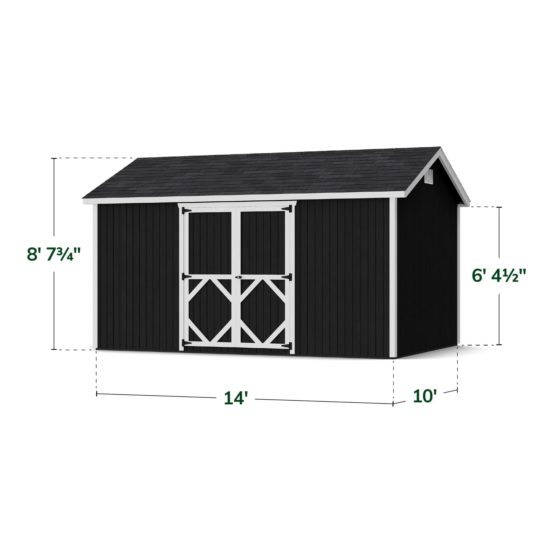 Classic Gable Shed with Side Entry dimensions