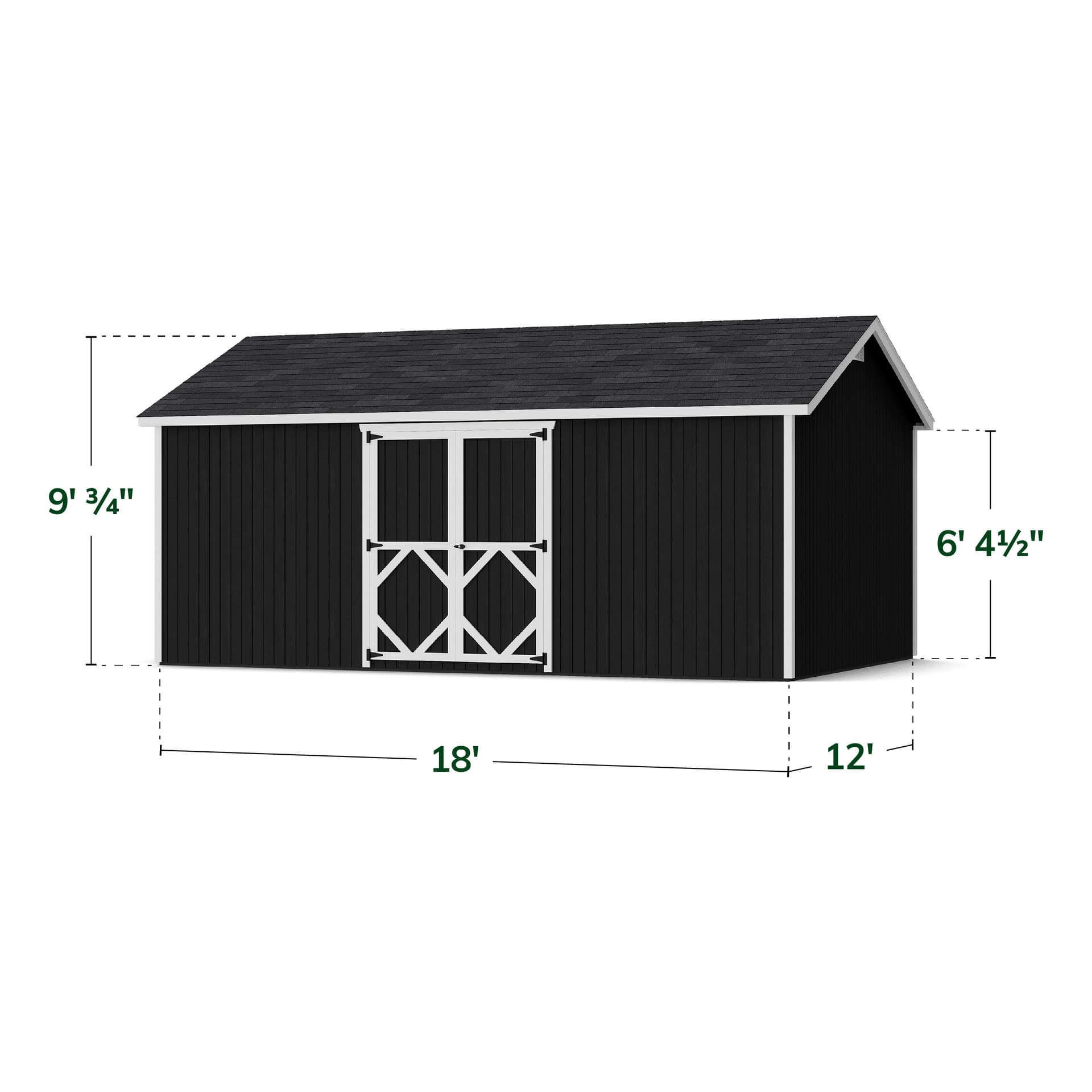 Classic Gable Shed with Side Entry dimensions