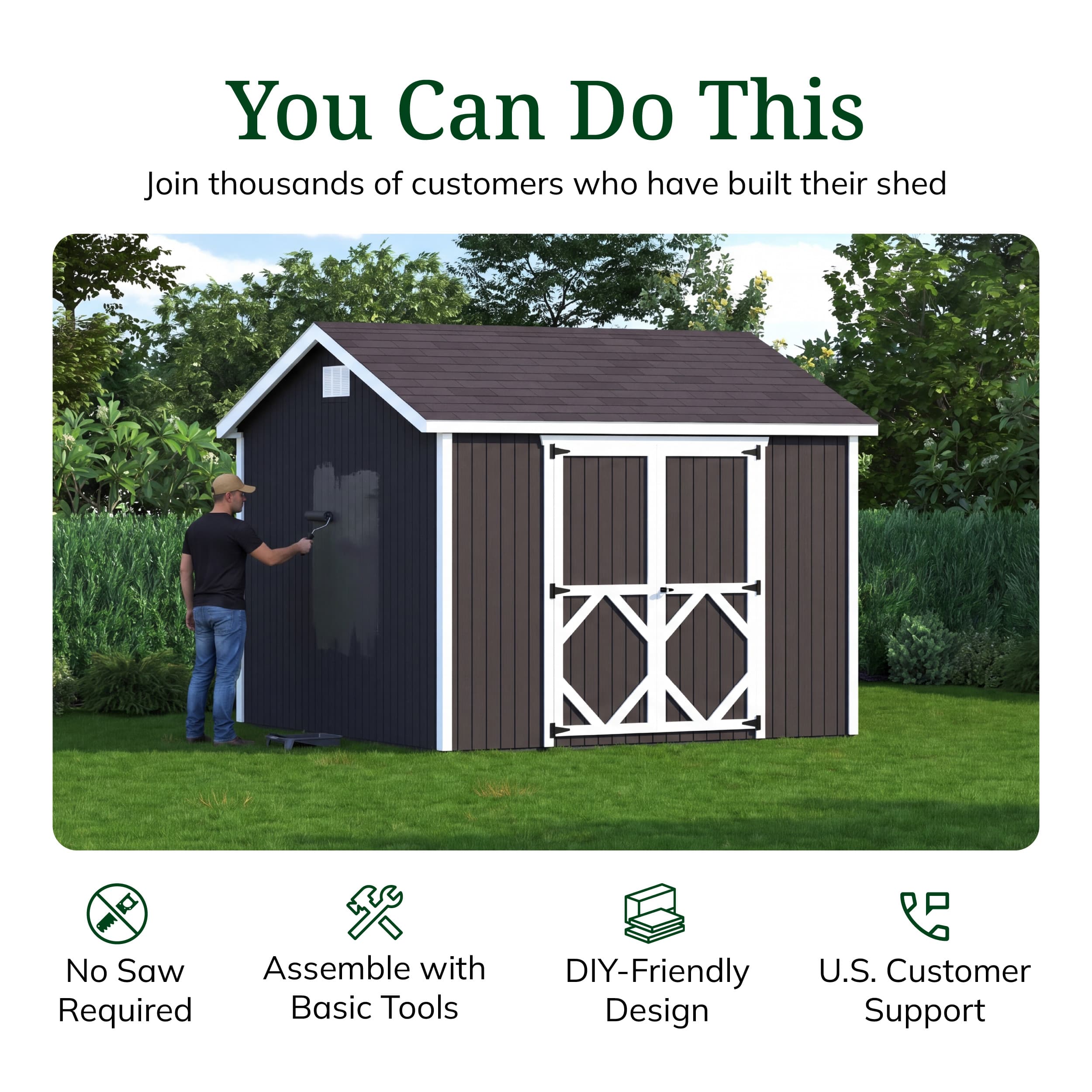Classic Gable Shed with Side Entry