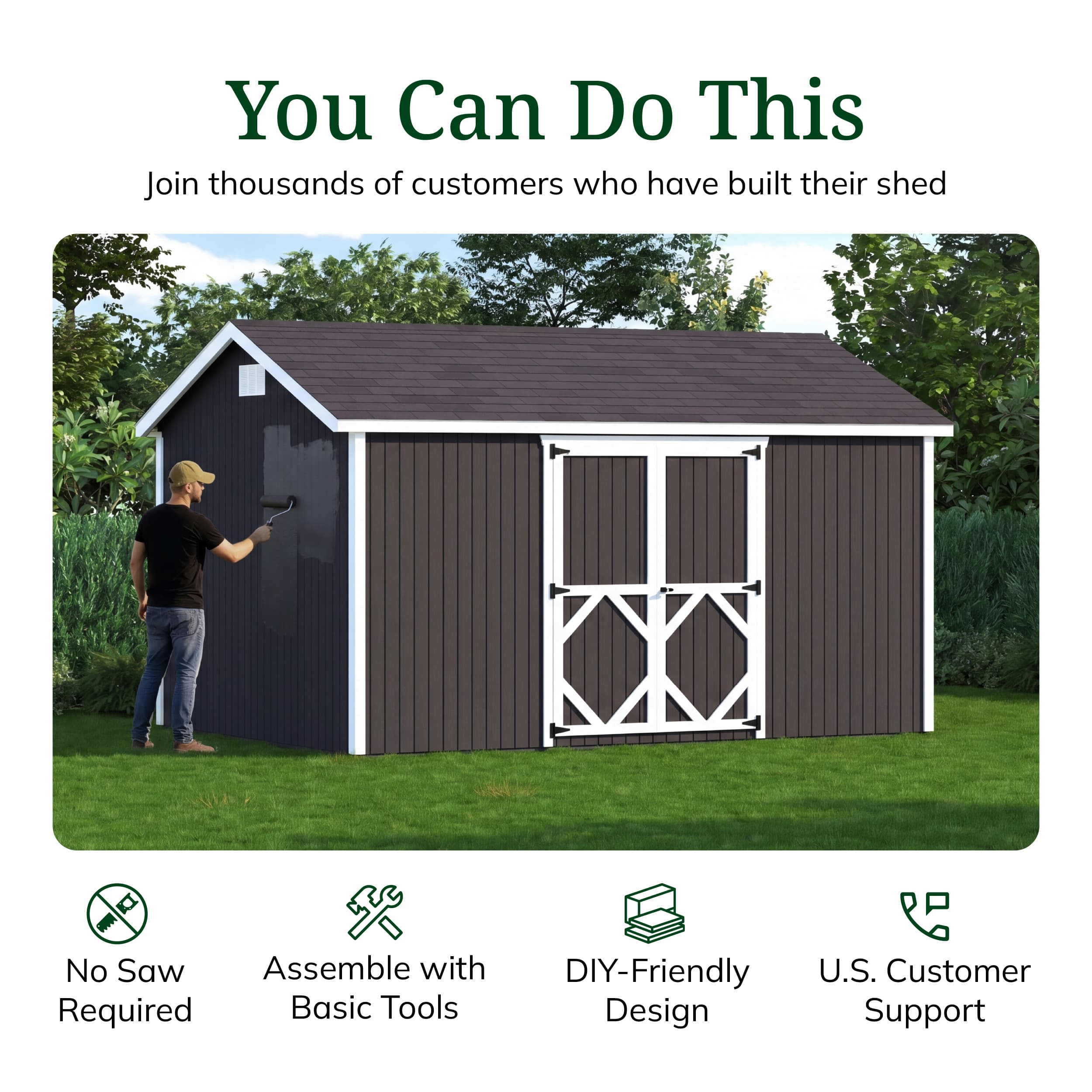 Classic Gable Shed with Side Entry