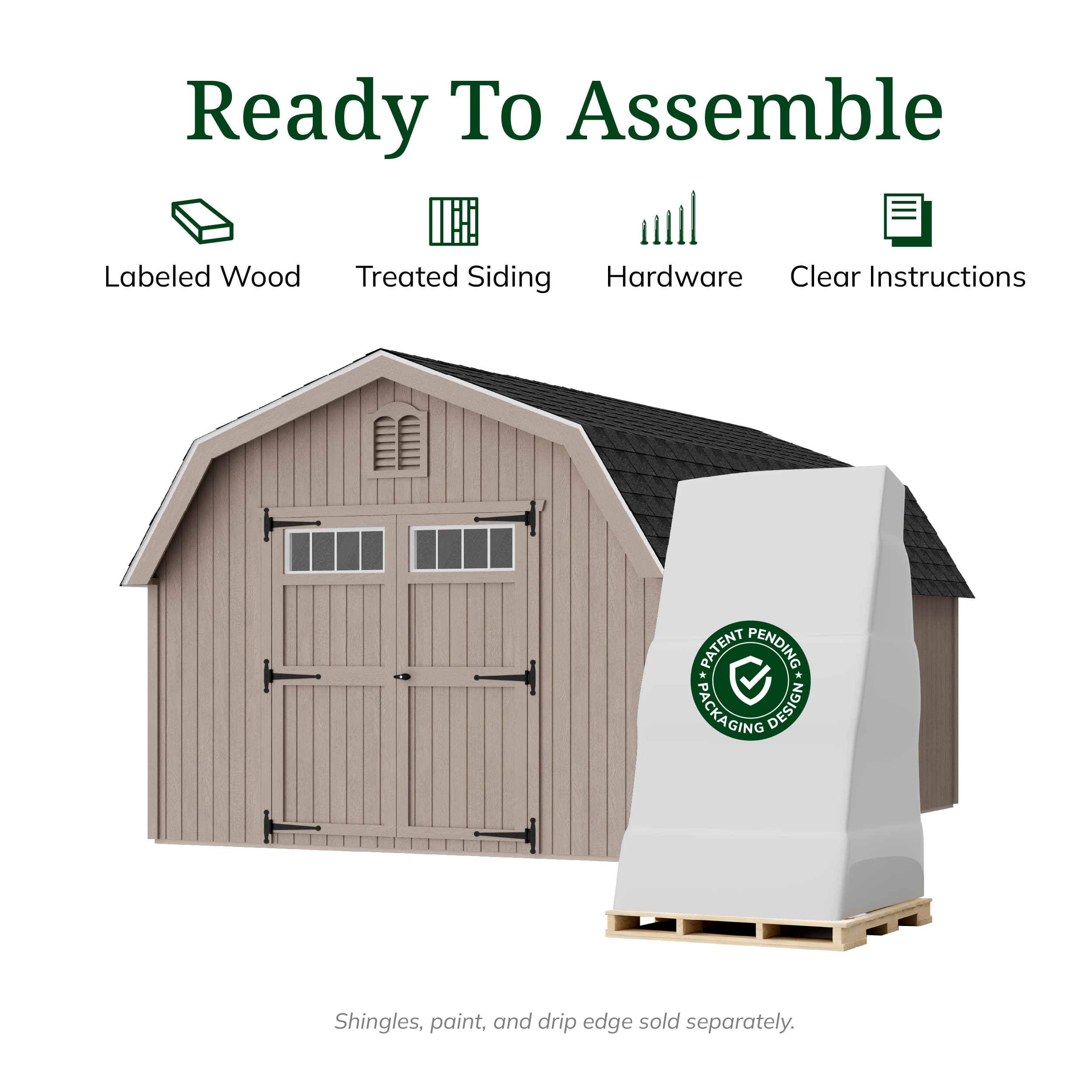 Colonial Greenfield Barn Shed