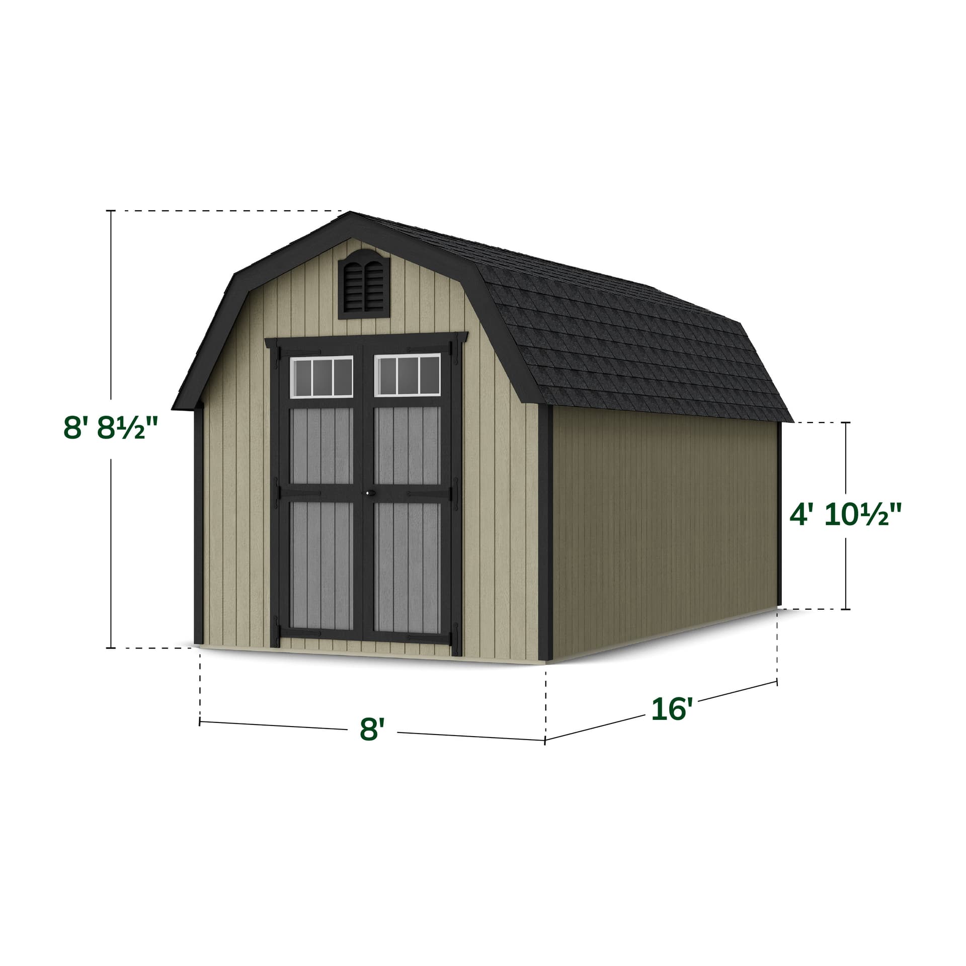 Colonial Greenfield Barn Shed dimensions