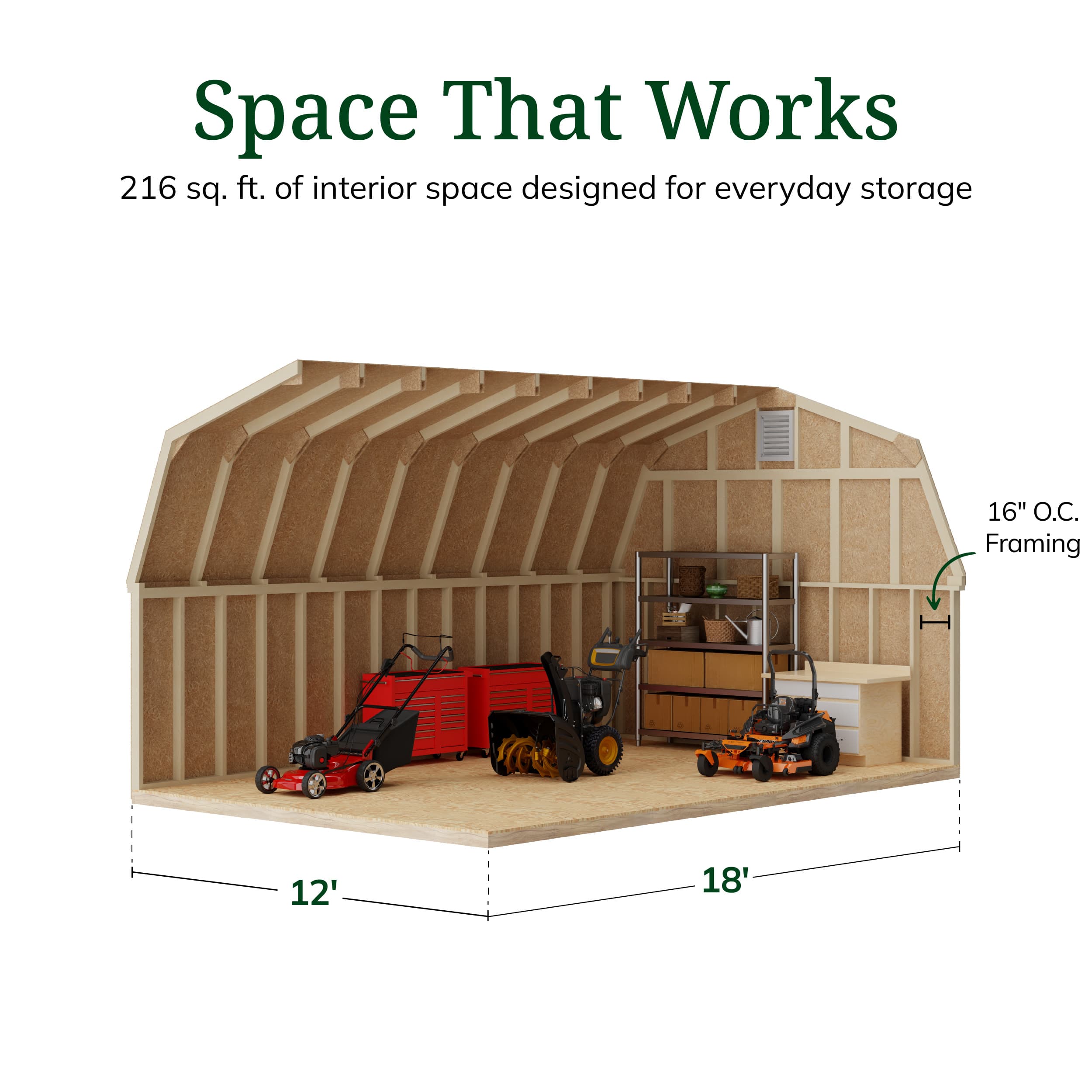Colonial Greenfield Barn Shed