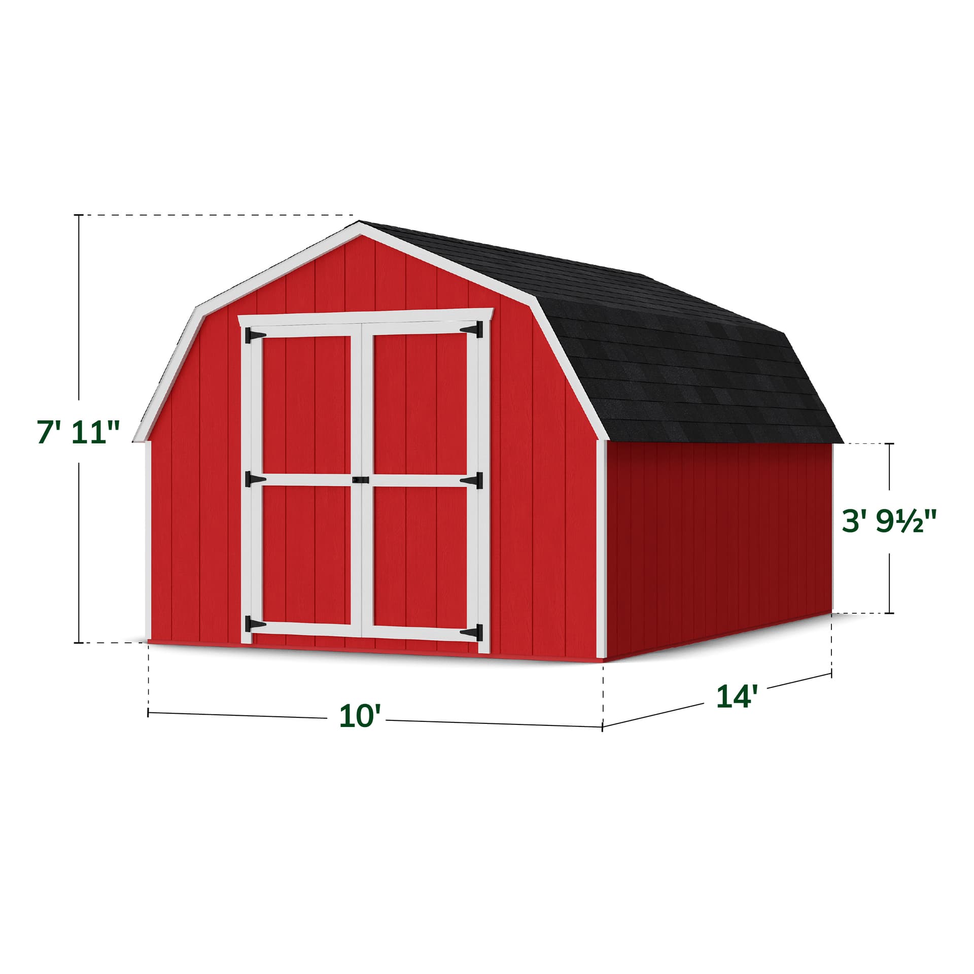 Value Gambrel 4' Barn Shed dimensions
