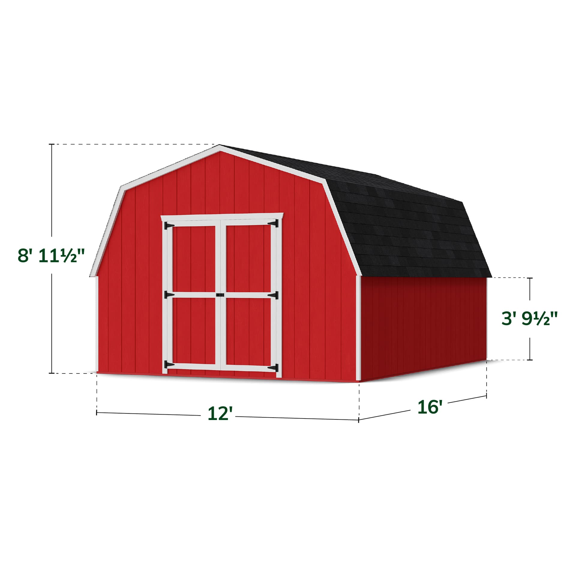 Value Gambrel 4' Barn Shed dimensions