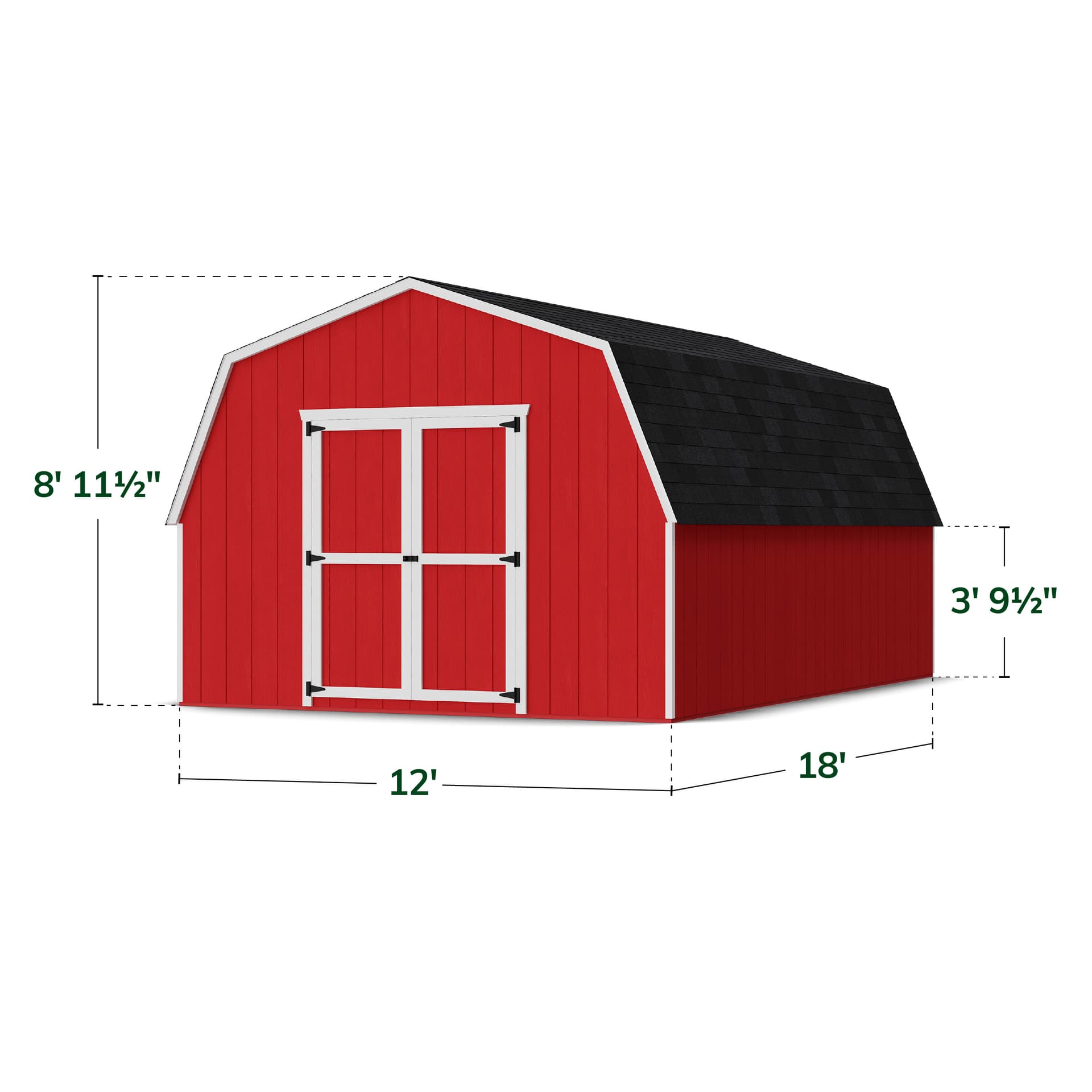 Value Gambrel 4' Barn Shed dimensions
