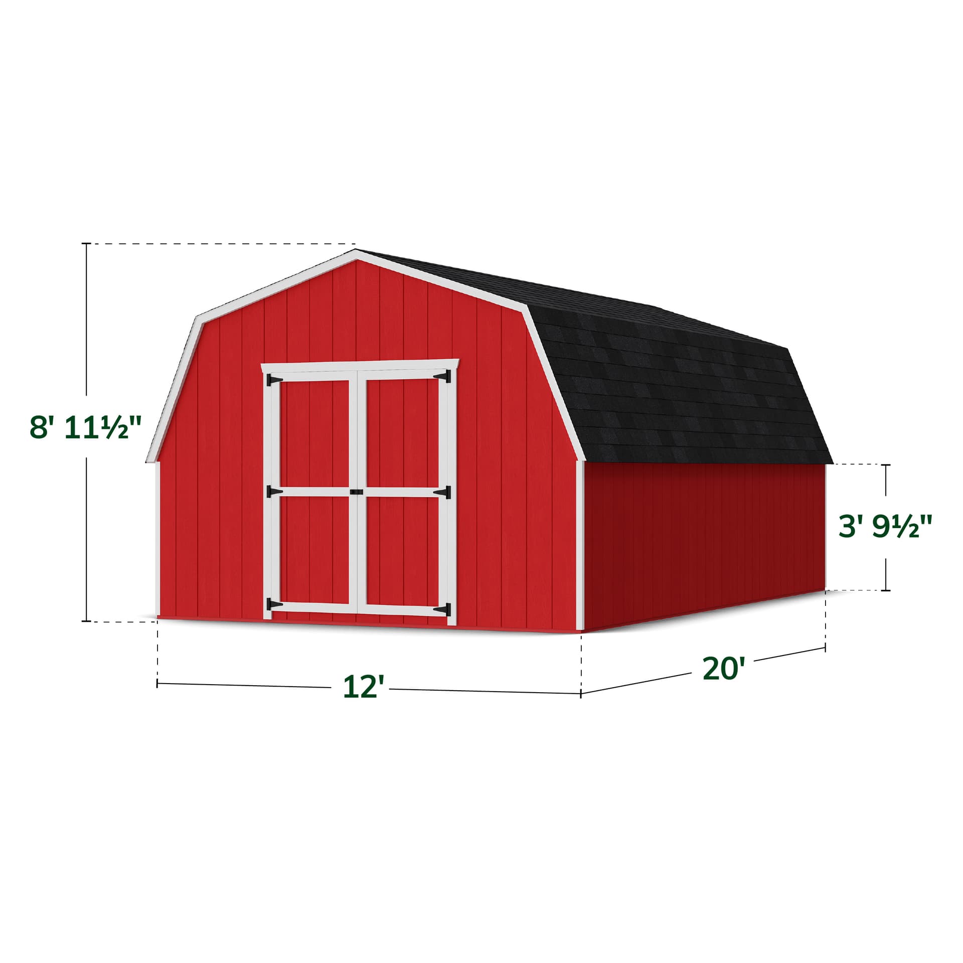 Value Gambrel 4' Barn Shed dimensions