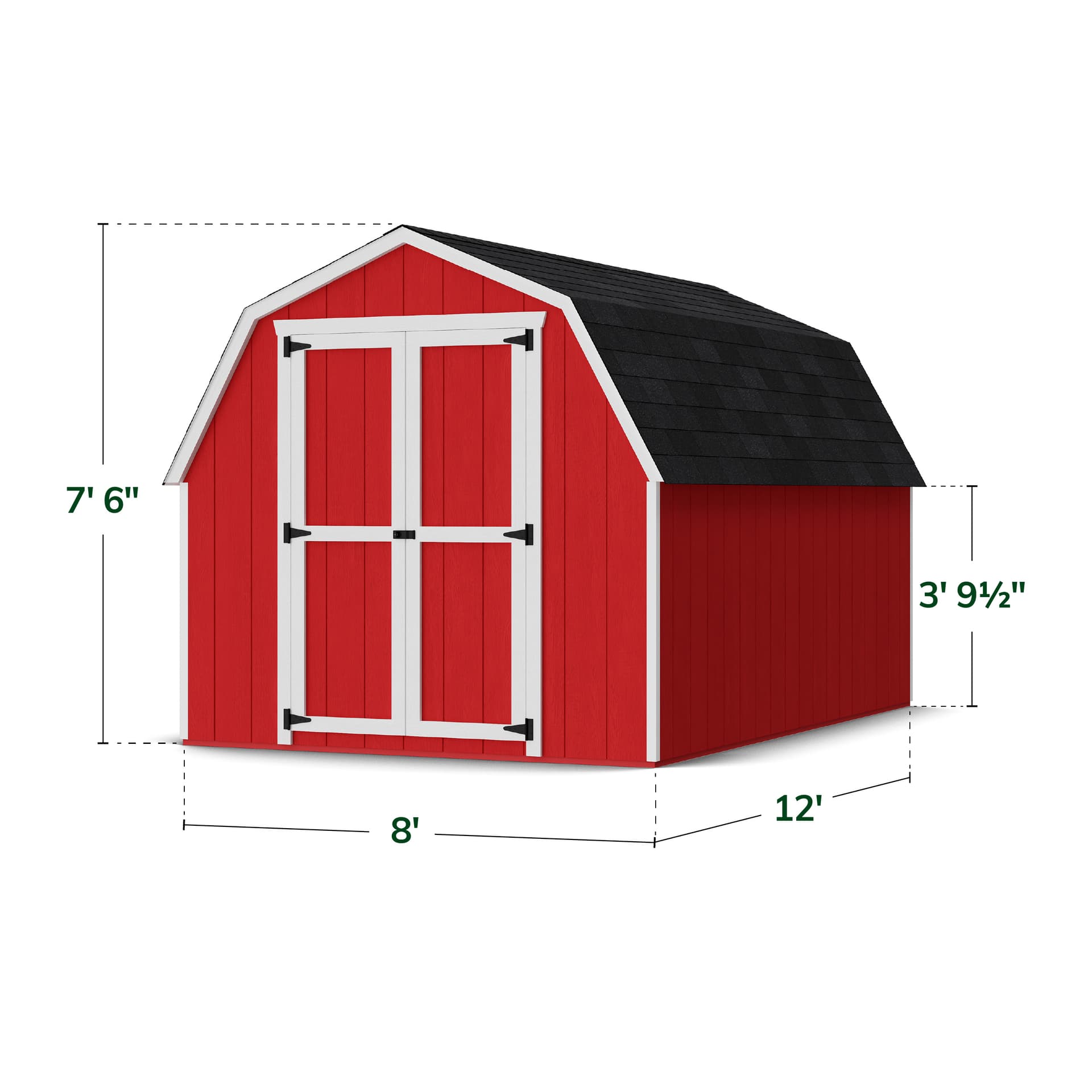 Value Gambrel 4' Barn Shed dimensions