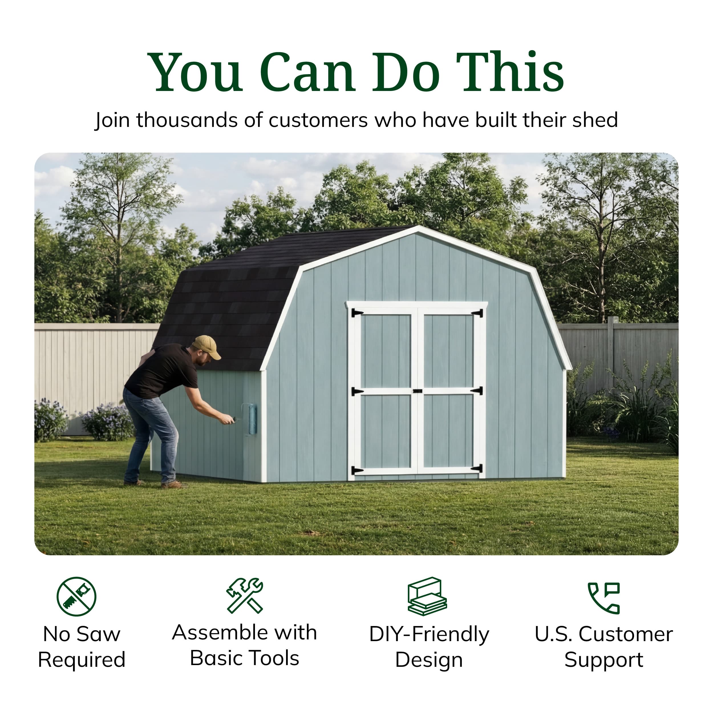Value Gambrel 4' Barn Shed