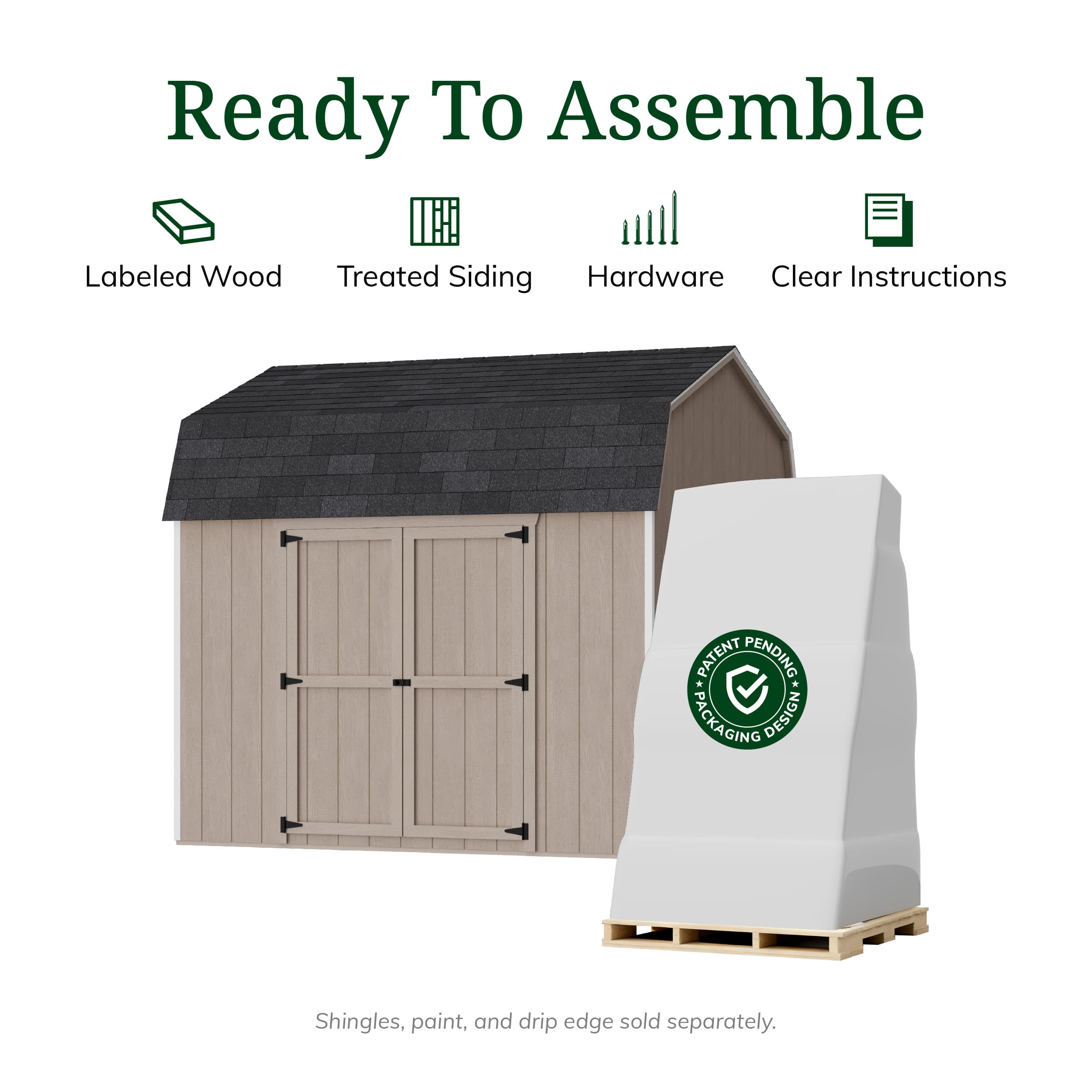 Value Gambrel 6' Barn Shed with Side Entry