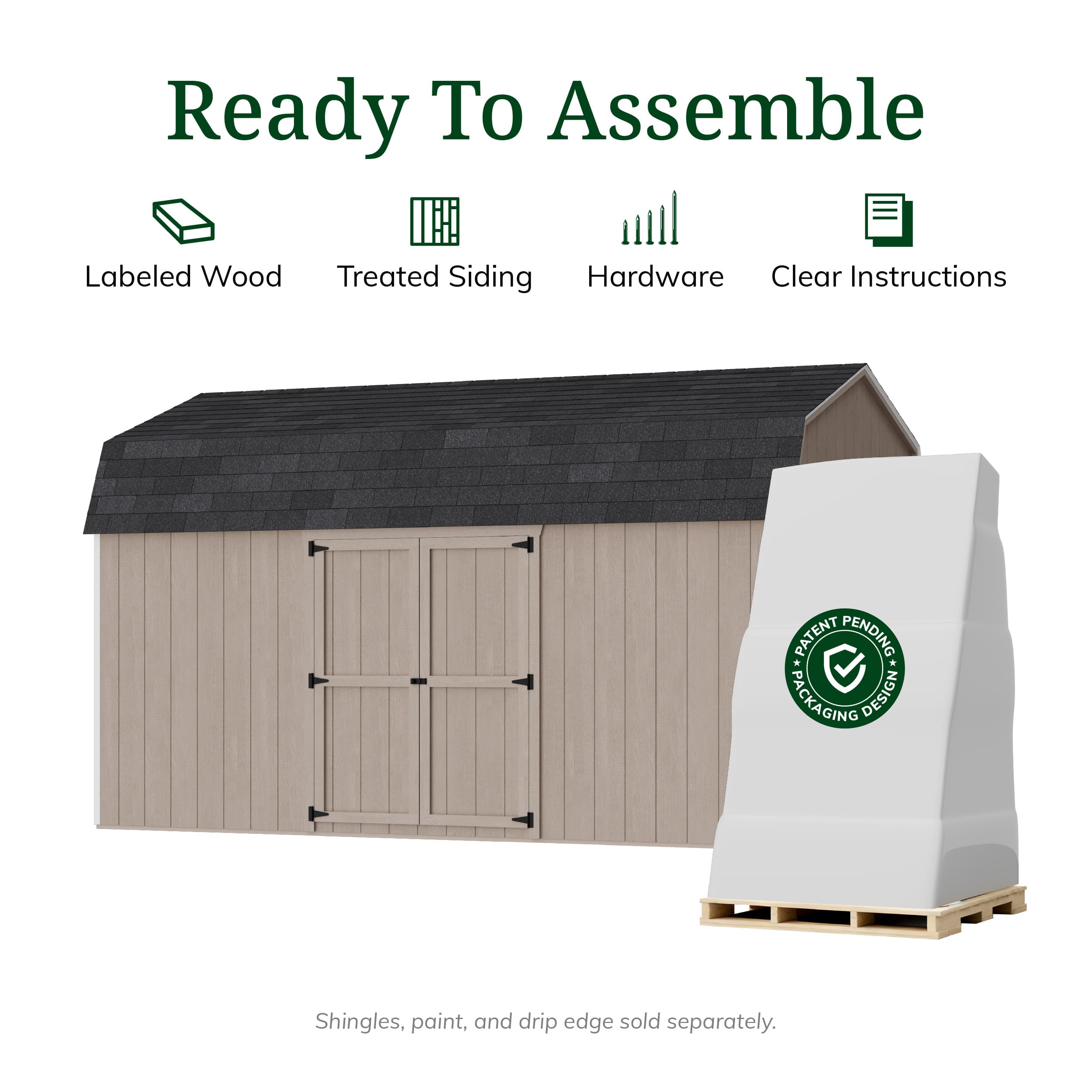 Value Gambrel 6' Barn Shed with Side Entry