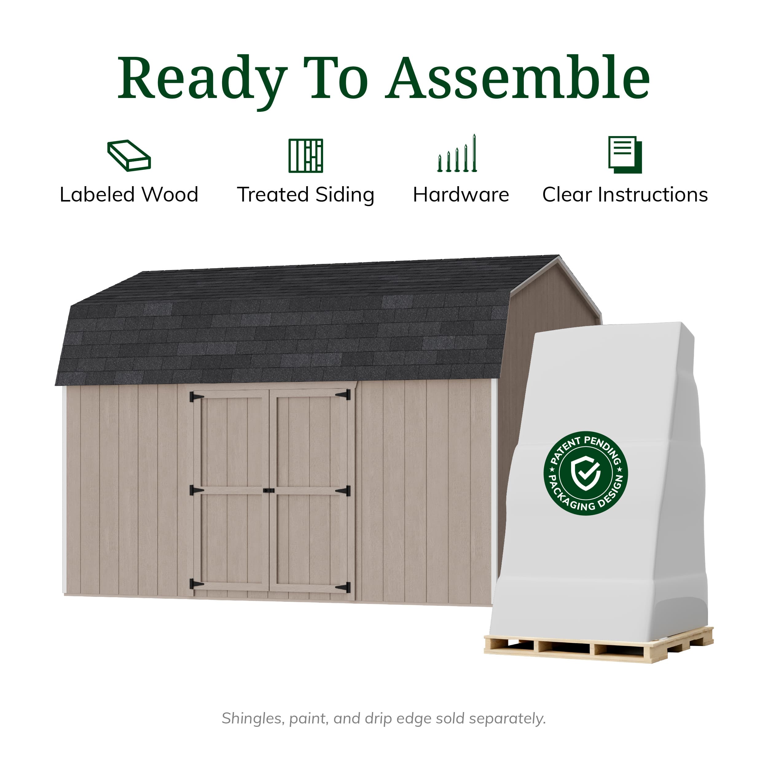 Value Gambrel 6' Barn Shed with Side Entry