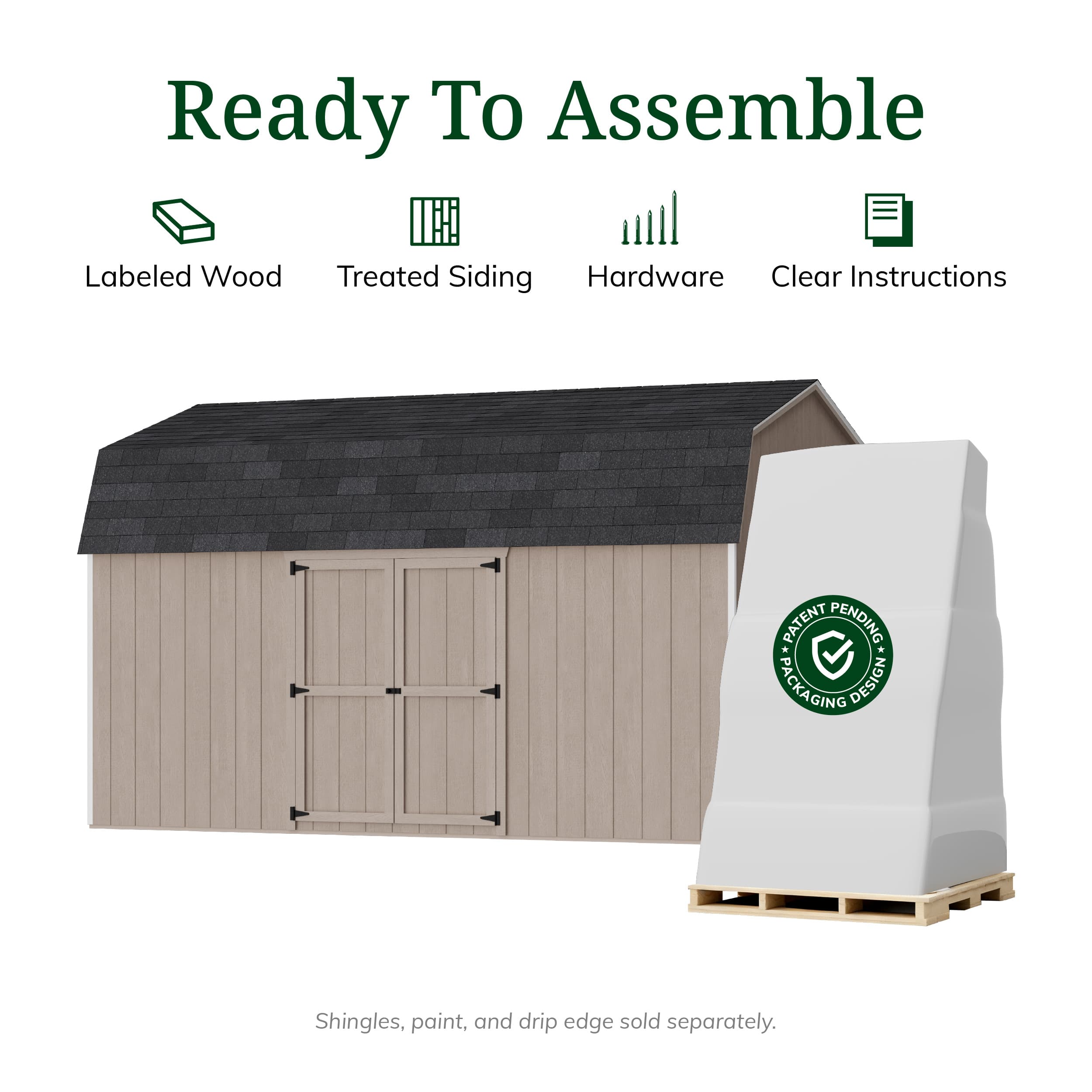 Value Gambrel 6' Barn Shed with Side Entry