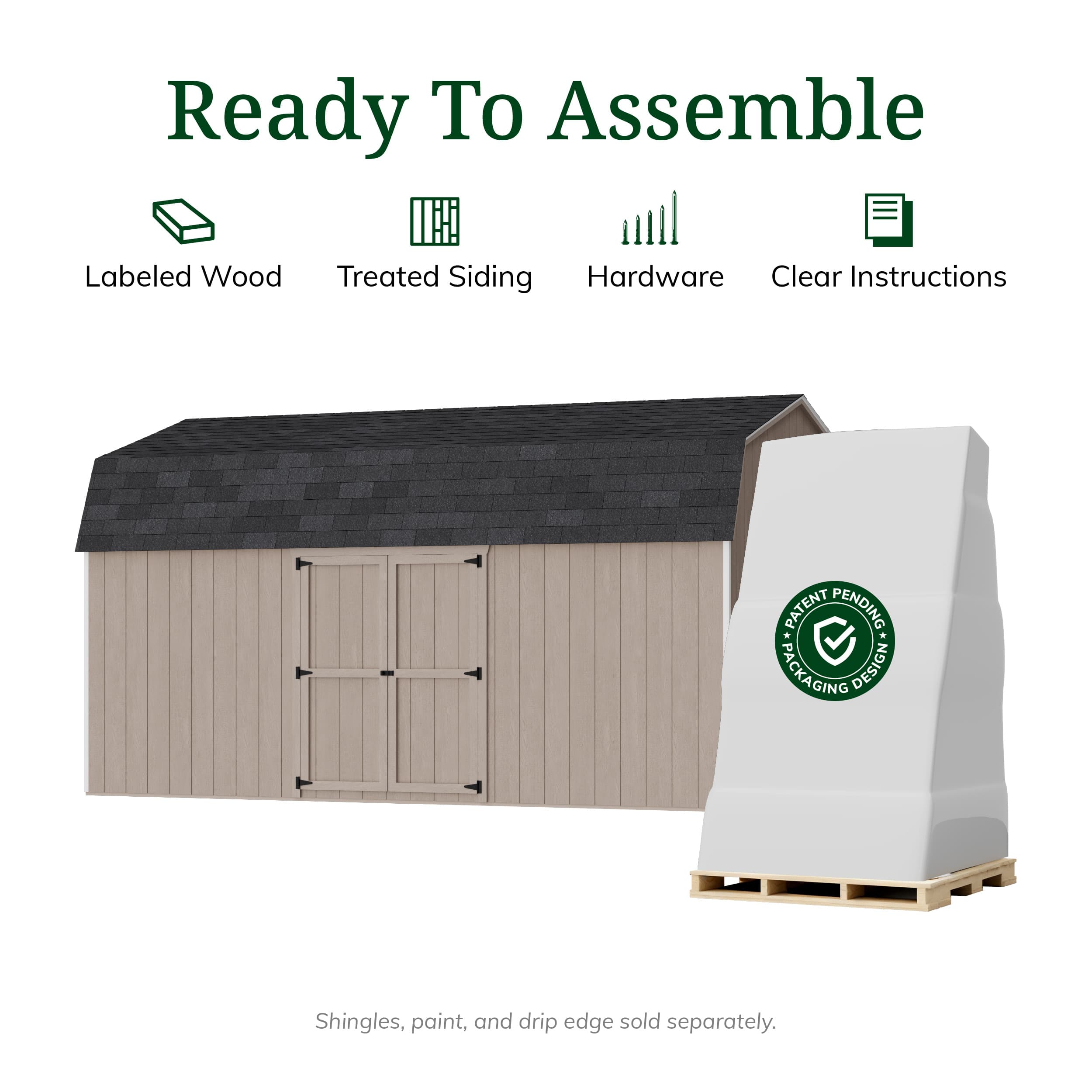 Value Gambrel 6' Barn Shed with Side Entry