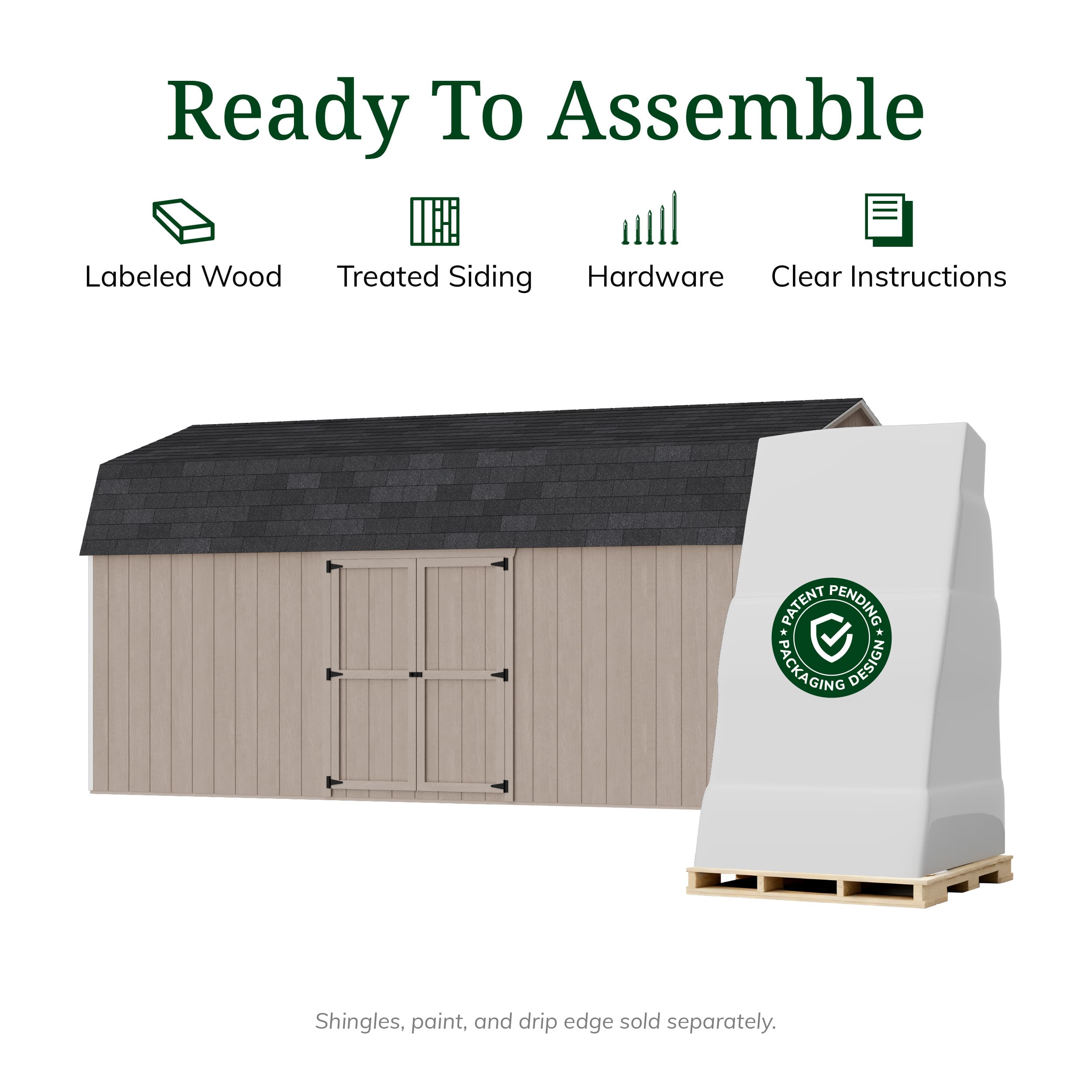 Value Gambrel 6' Barn Shed with Side Entry