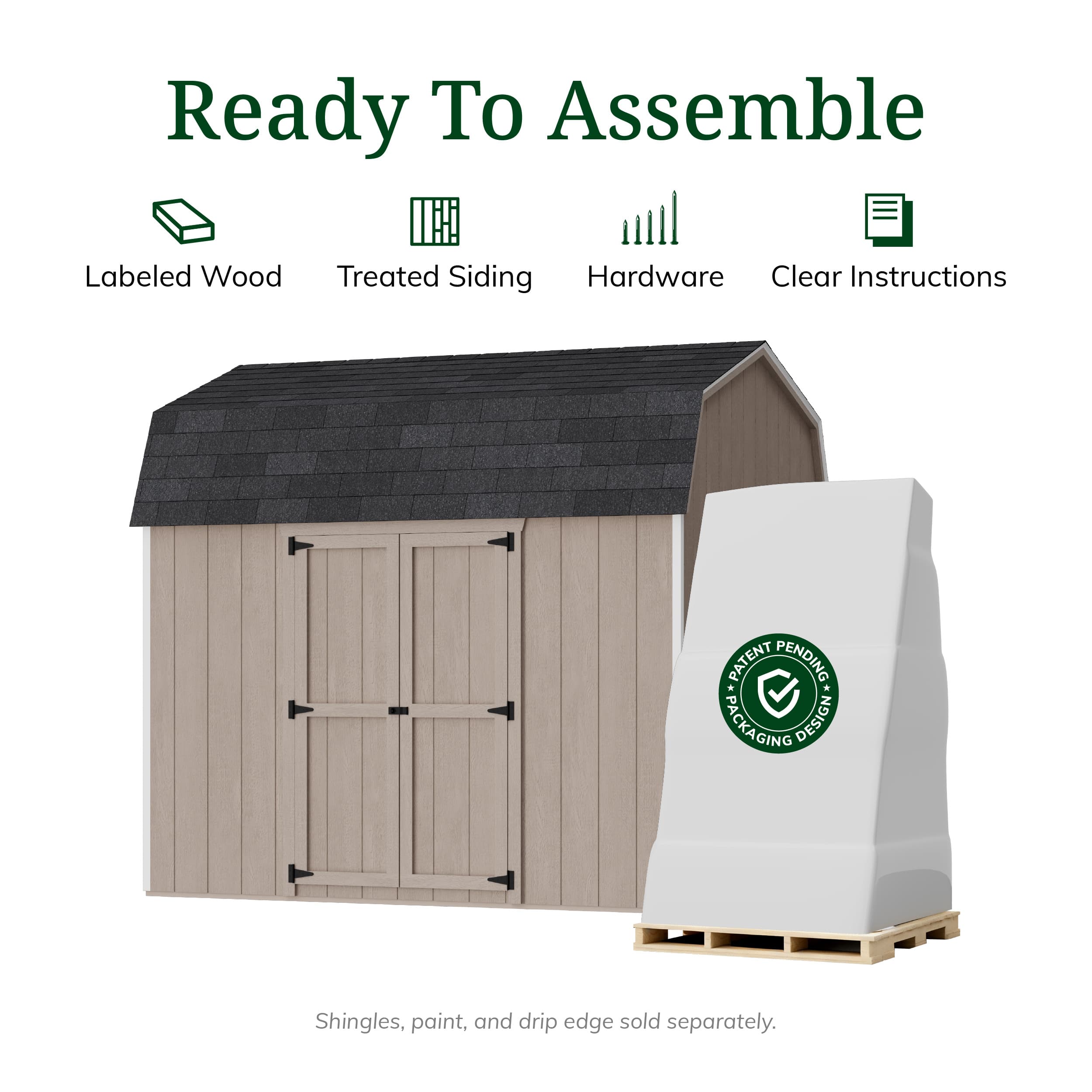 Value Gambrel 6' Barn Shed with Side Entry