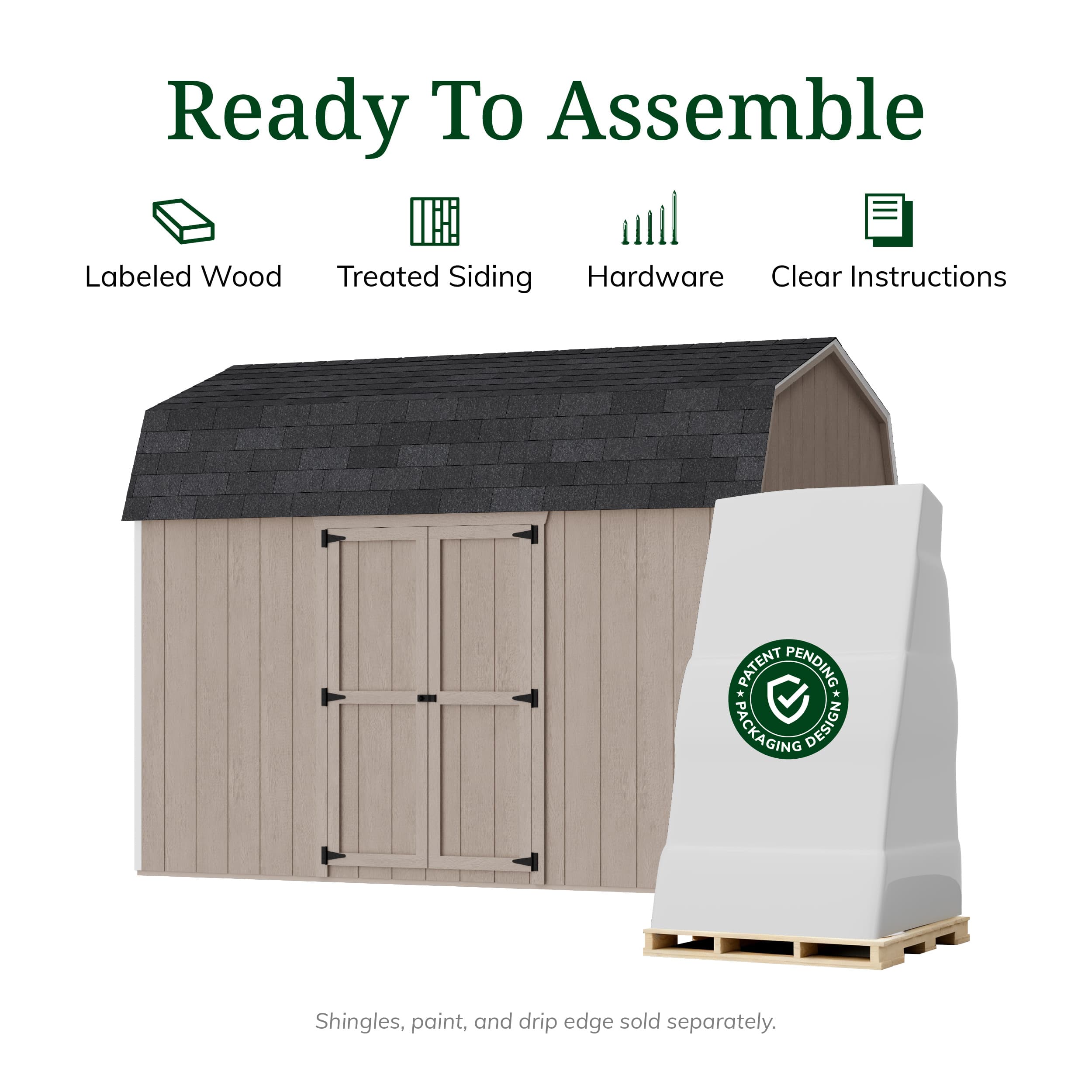 Value Gambrel 6' Barn Shed with Side Entry