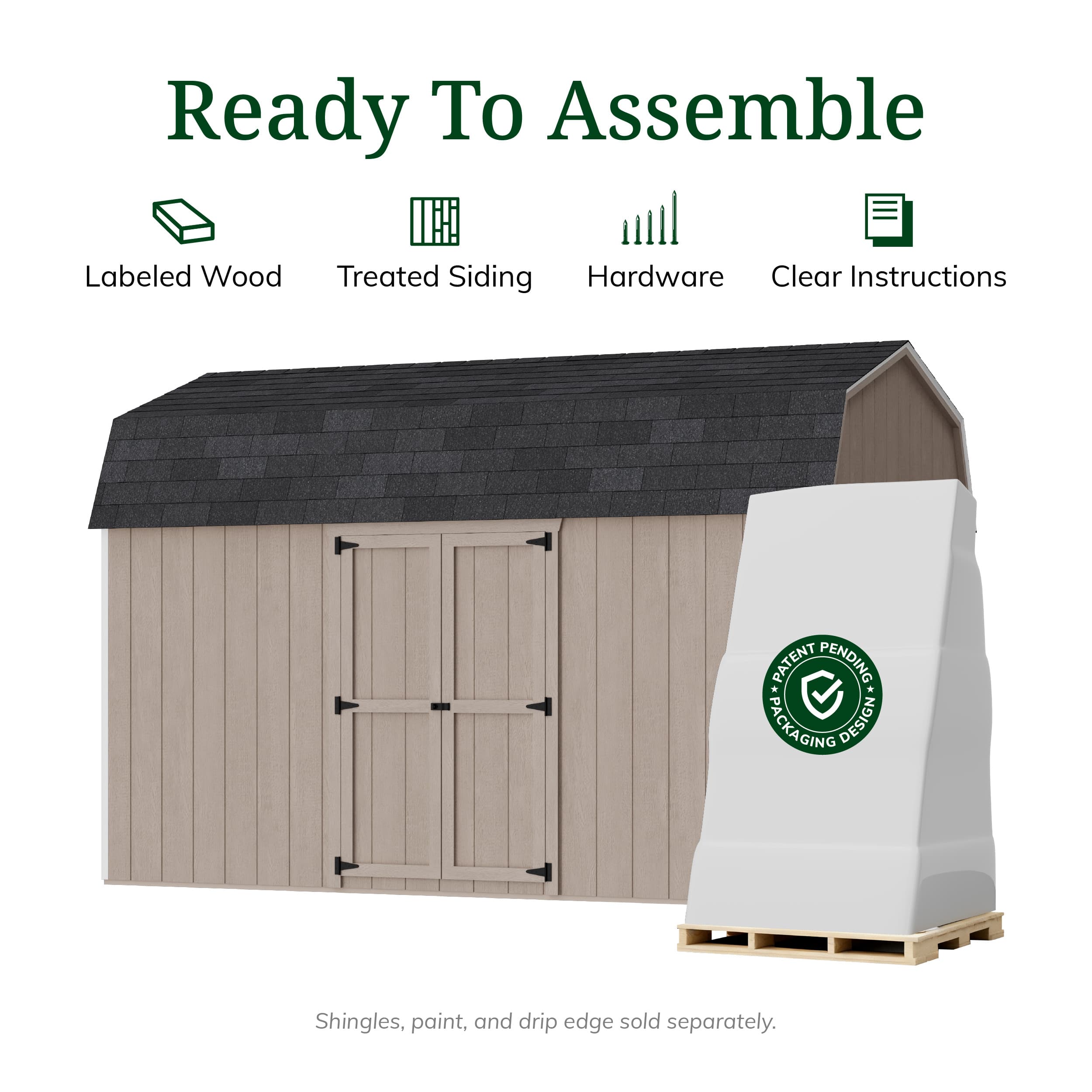 Value Gambrel 6' Barn Shed with Side Entry