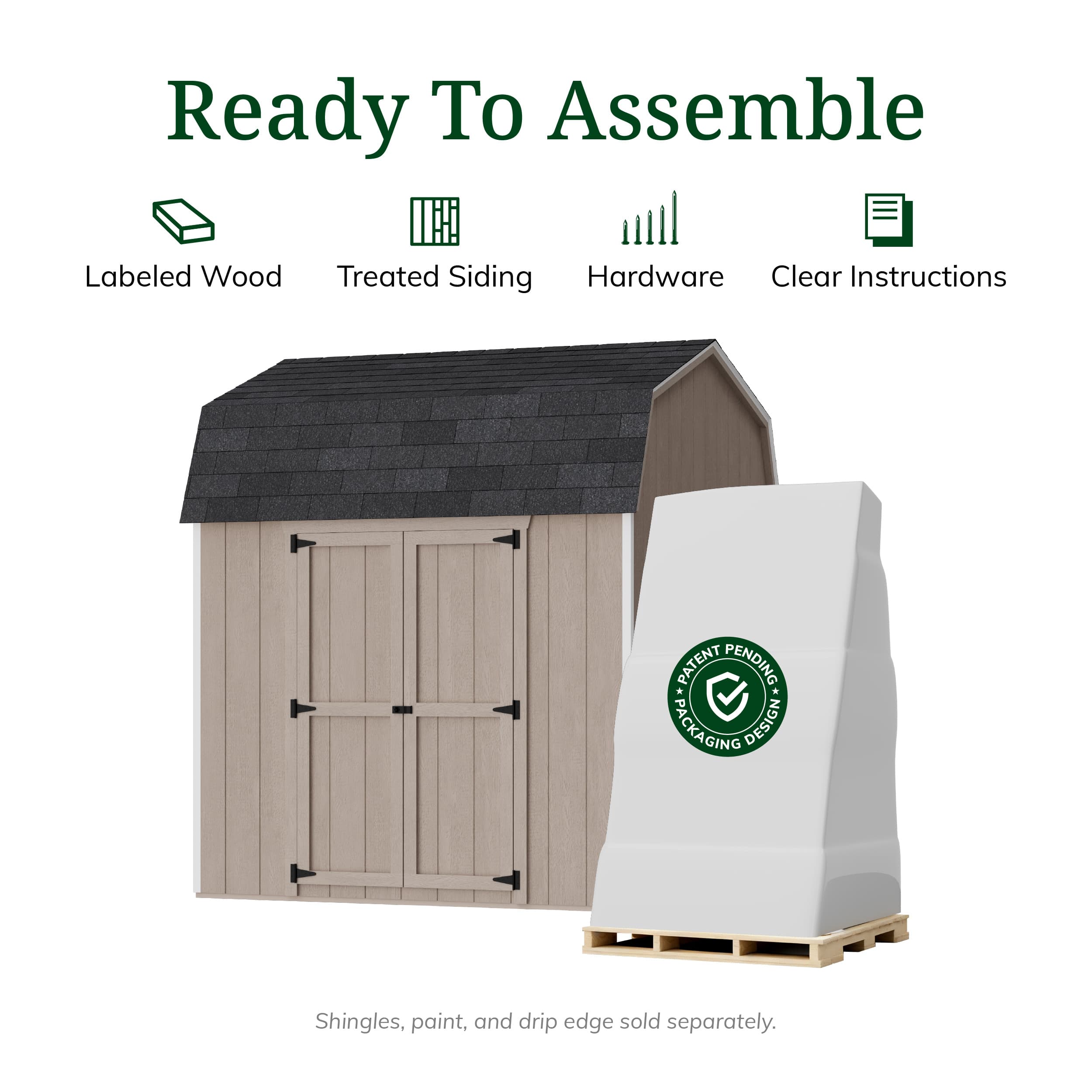 Value Gambrel 6' Barn Shed with Side Entry