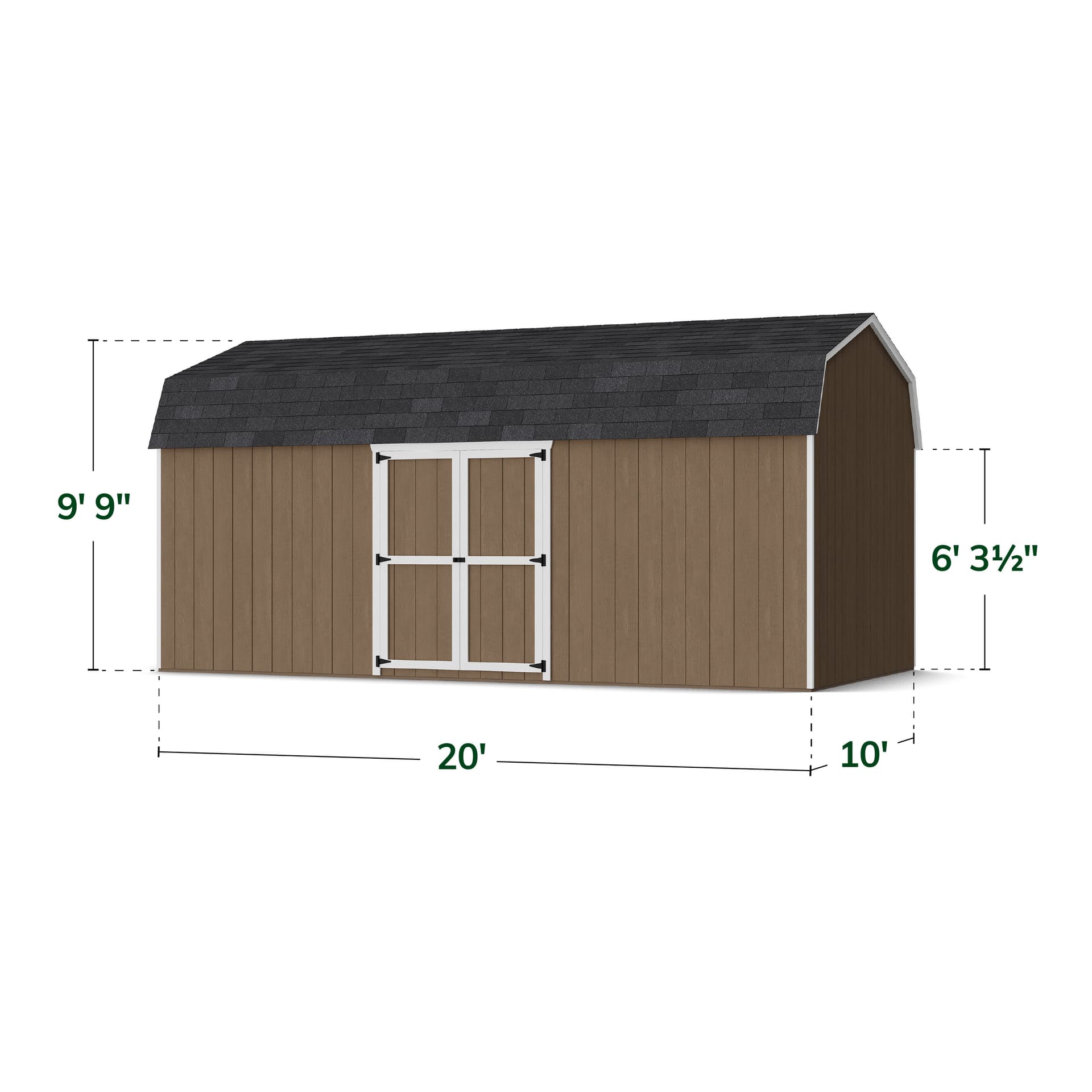 Value Gambrel 6' Barn Shed with Side Entry dimensions