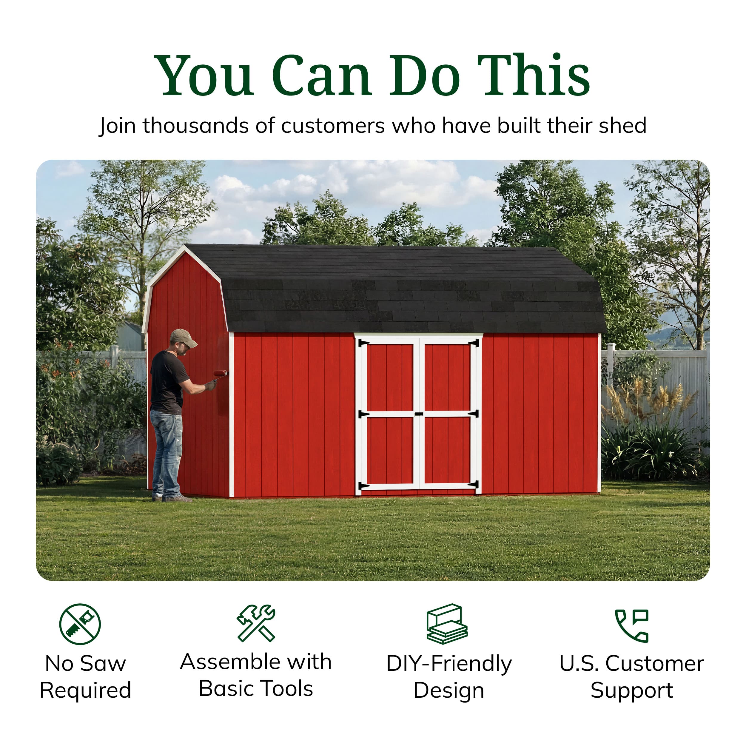 Value Gambrel 6' Barn Shed with Side Entry