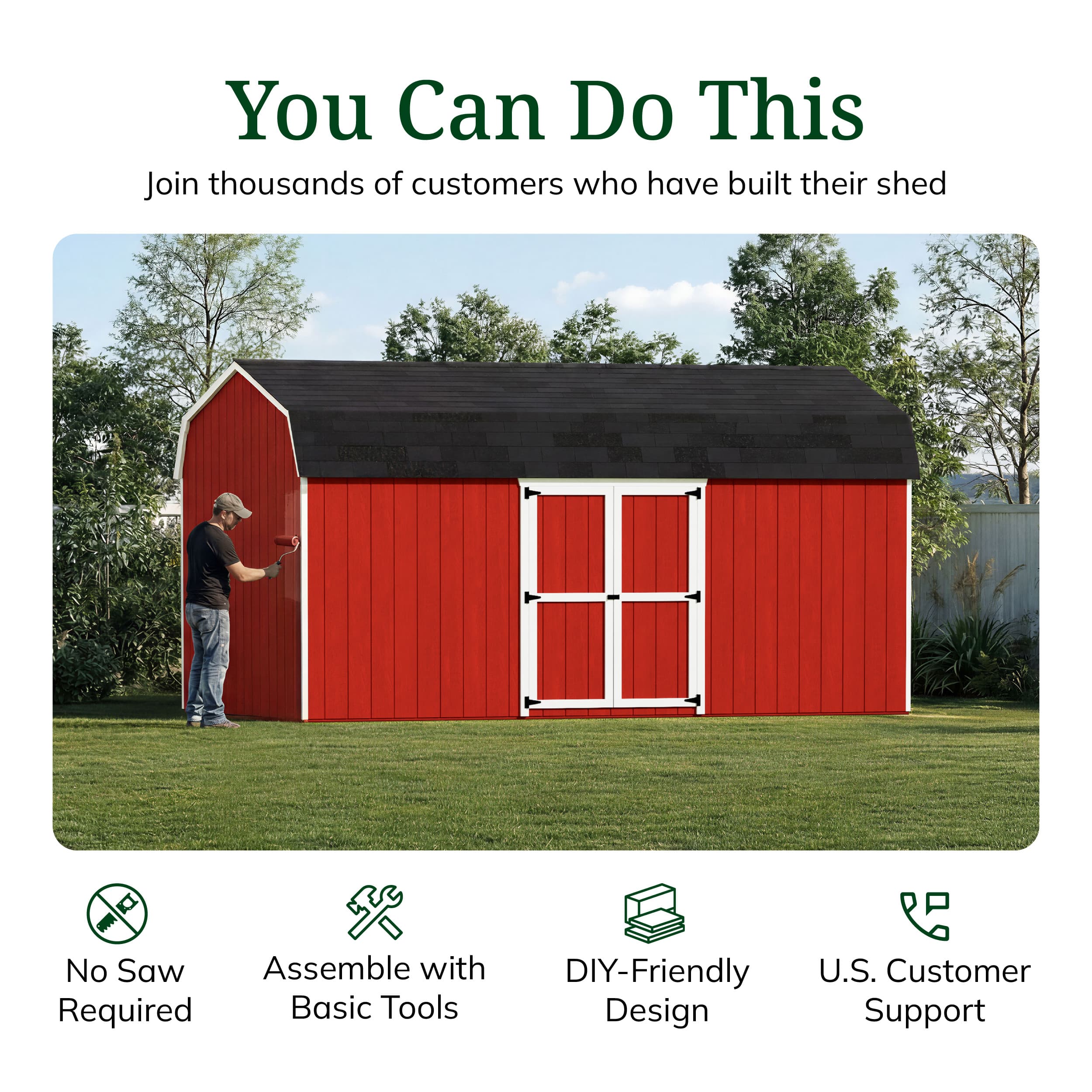Value Gambrel 6' Barn Shed with Side Entry