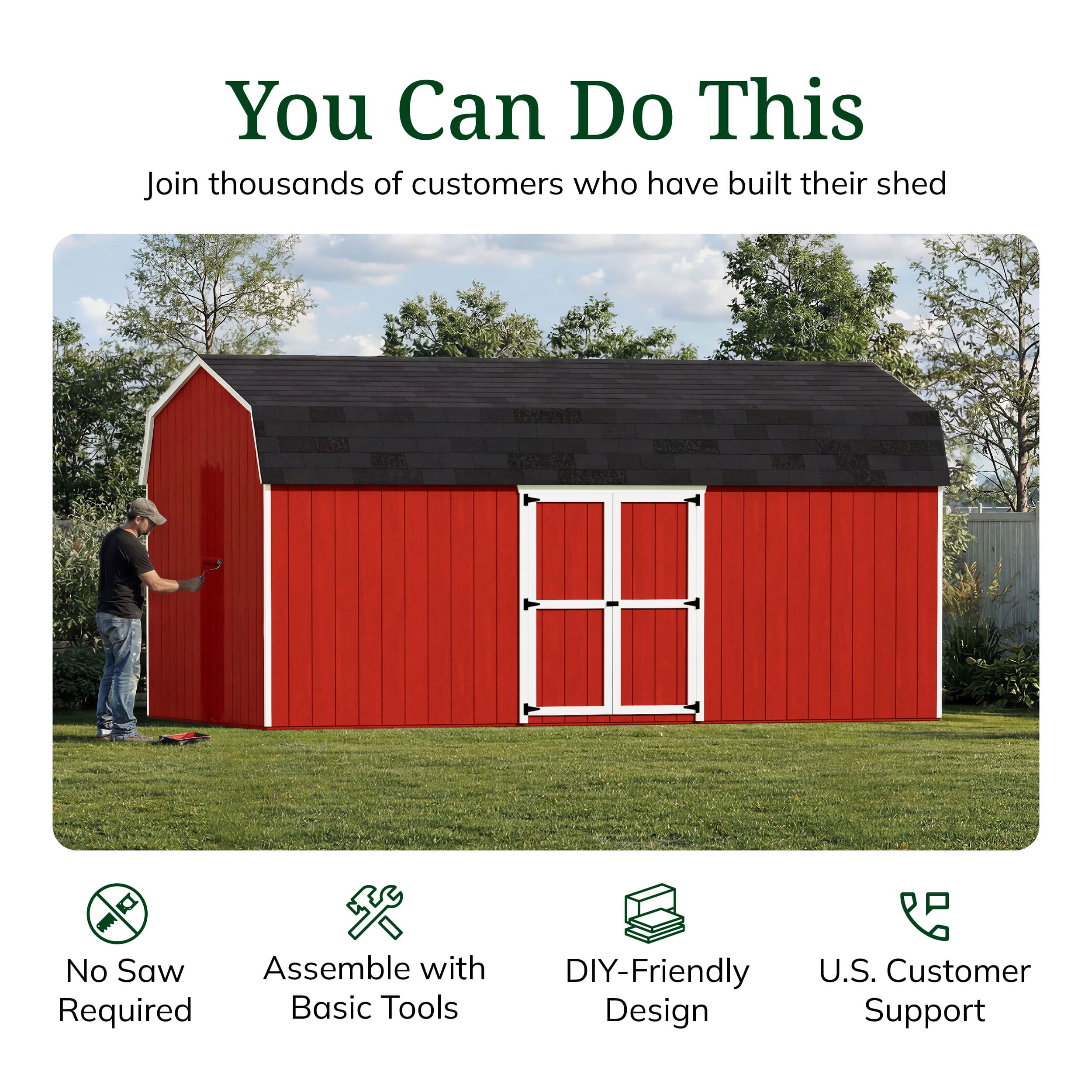 Value Gambrel 6' Barn Shed with Side Entry
