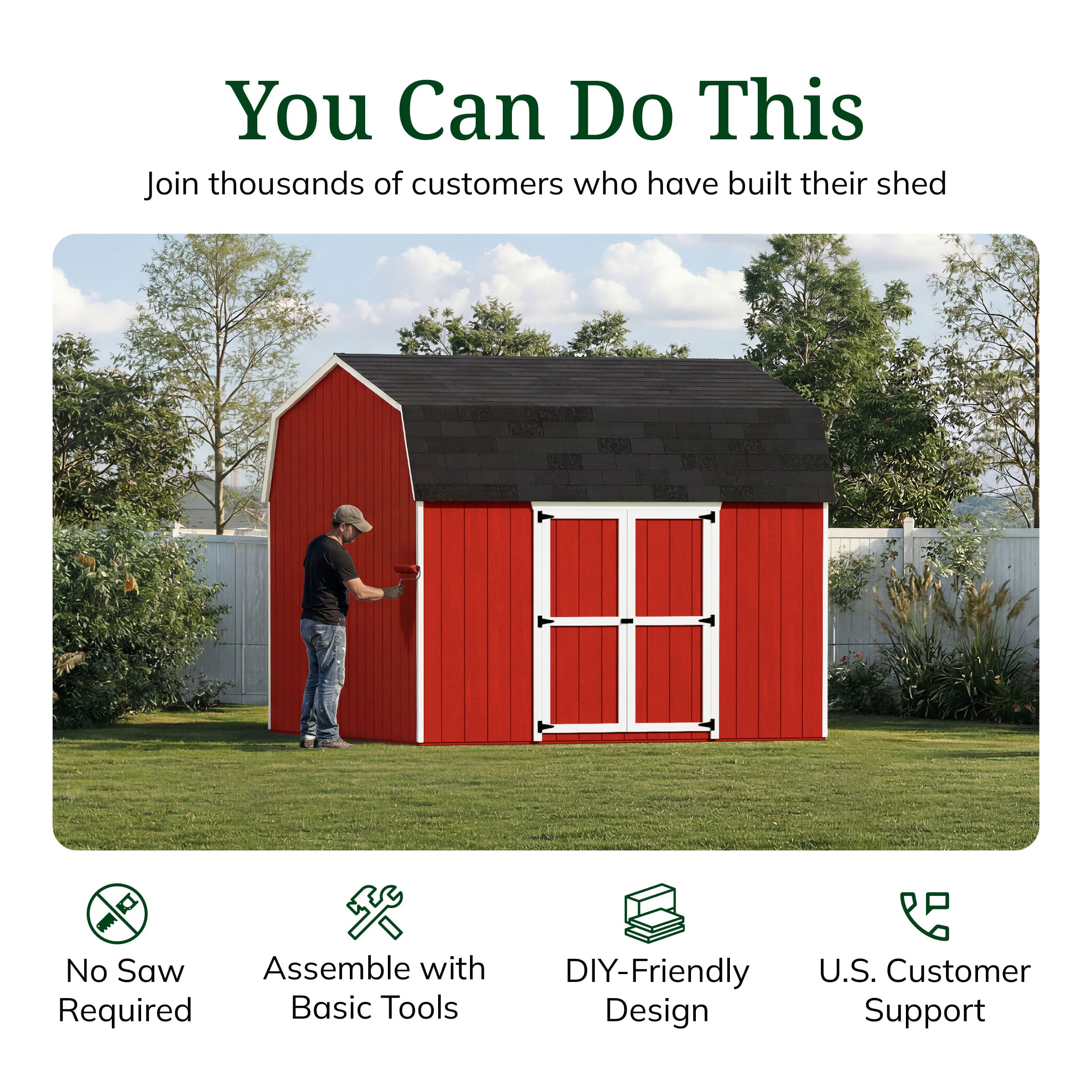 Value Gambrel 6' Barn Shed with Side Entry