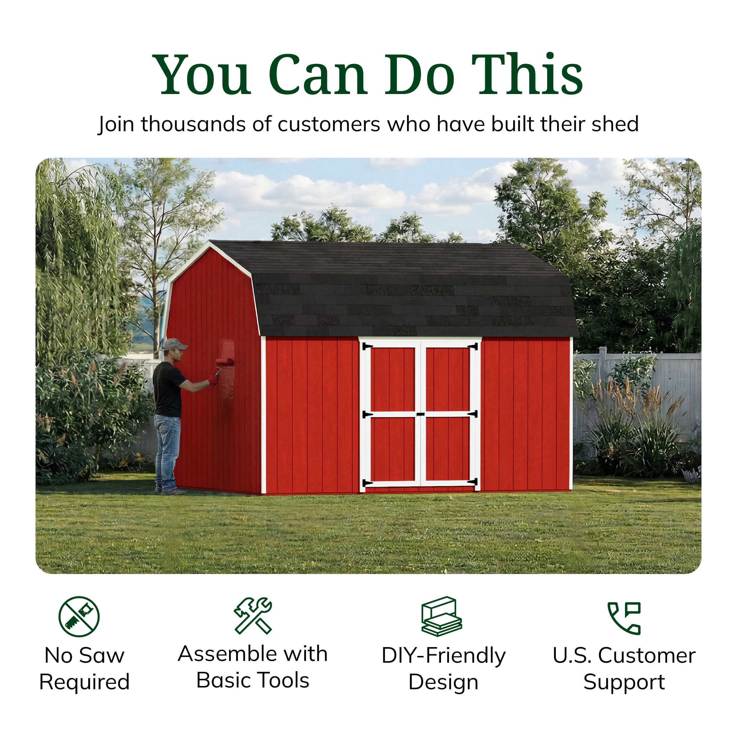 Value Gambrel 6' Barn Shed with Side Entry