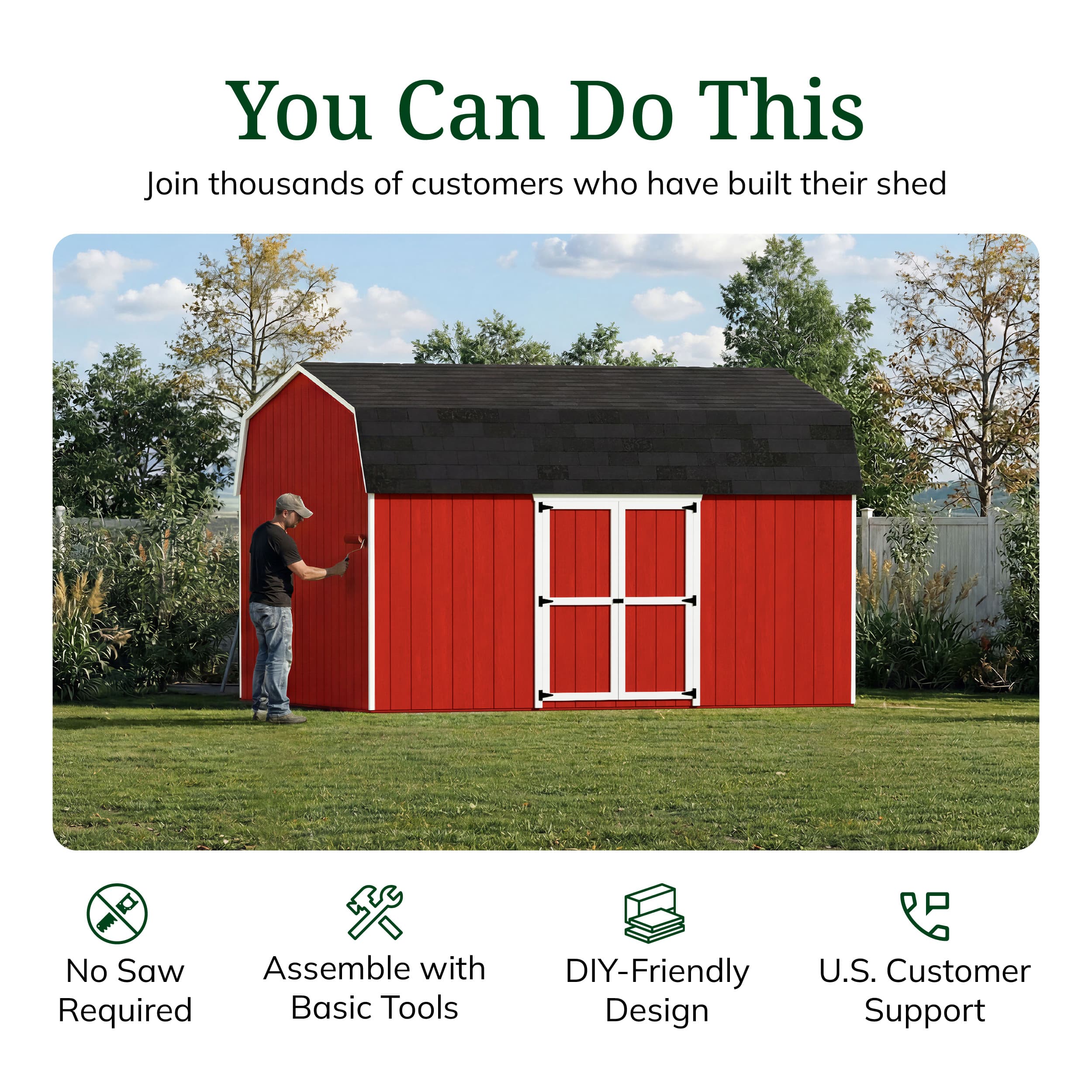 Value Gambrel 6' Barn Shed with Side Entry