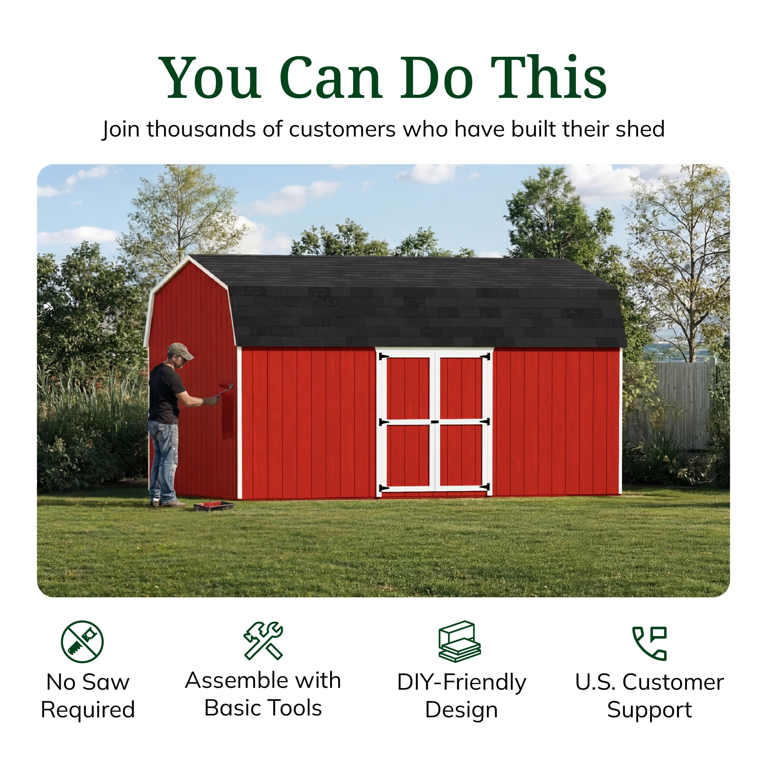 Value Gambrel 6' Barn Shed with Side Entry