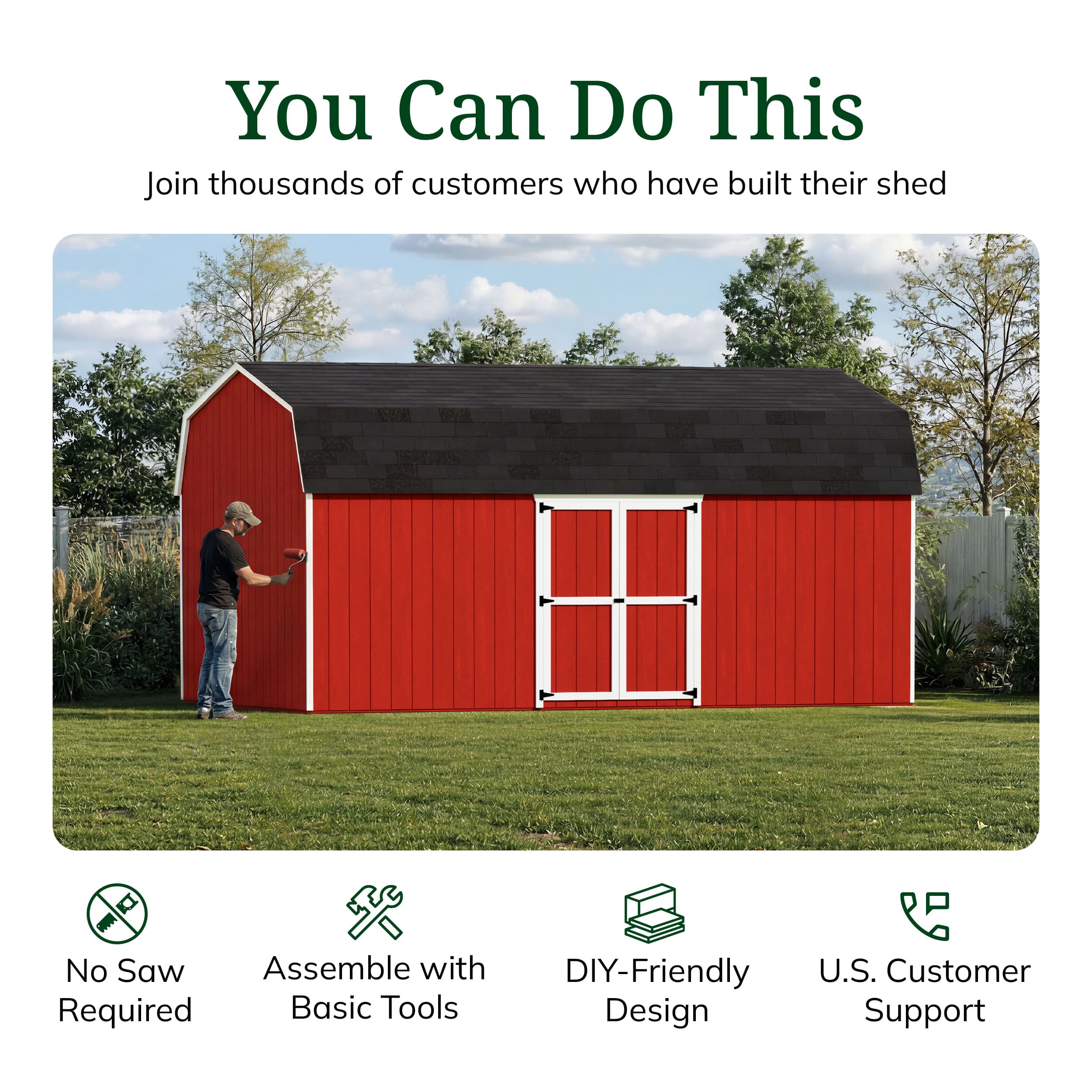 Value Gambrel 6' Barn Shed with Side Entry