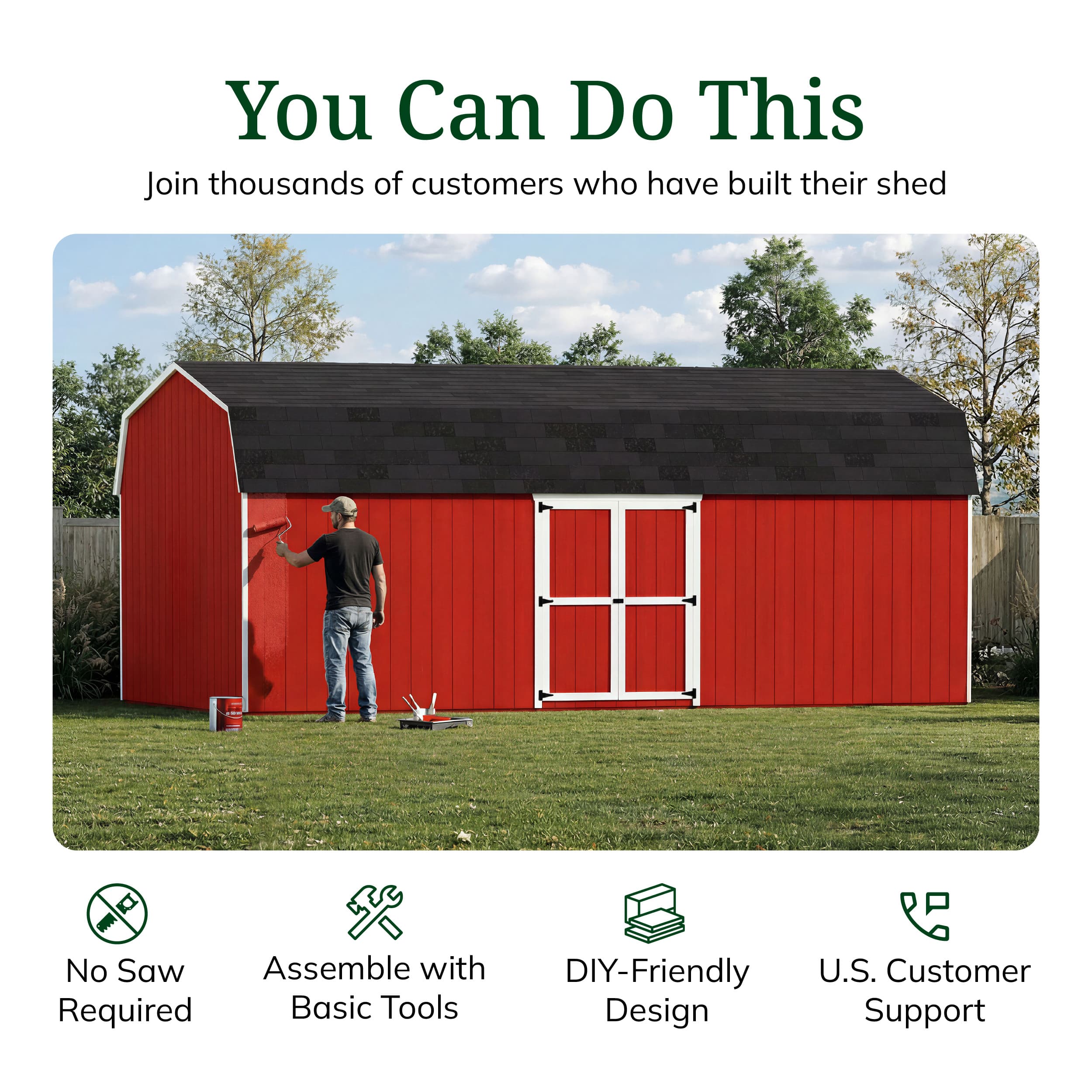 Value Gambrel 6' Barn Shed with Side Entry