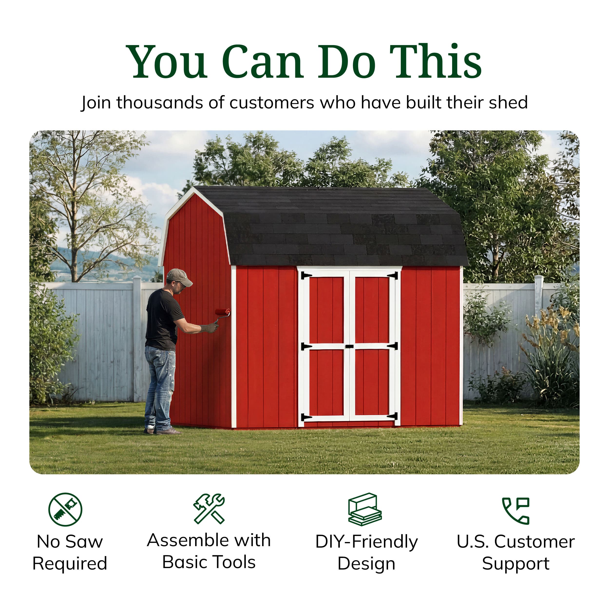 Value Gambrel 6' Barn Shed with Side Entry