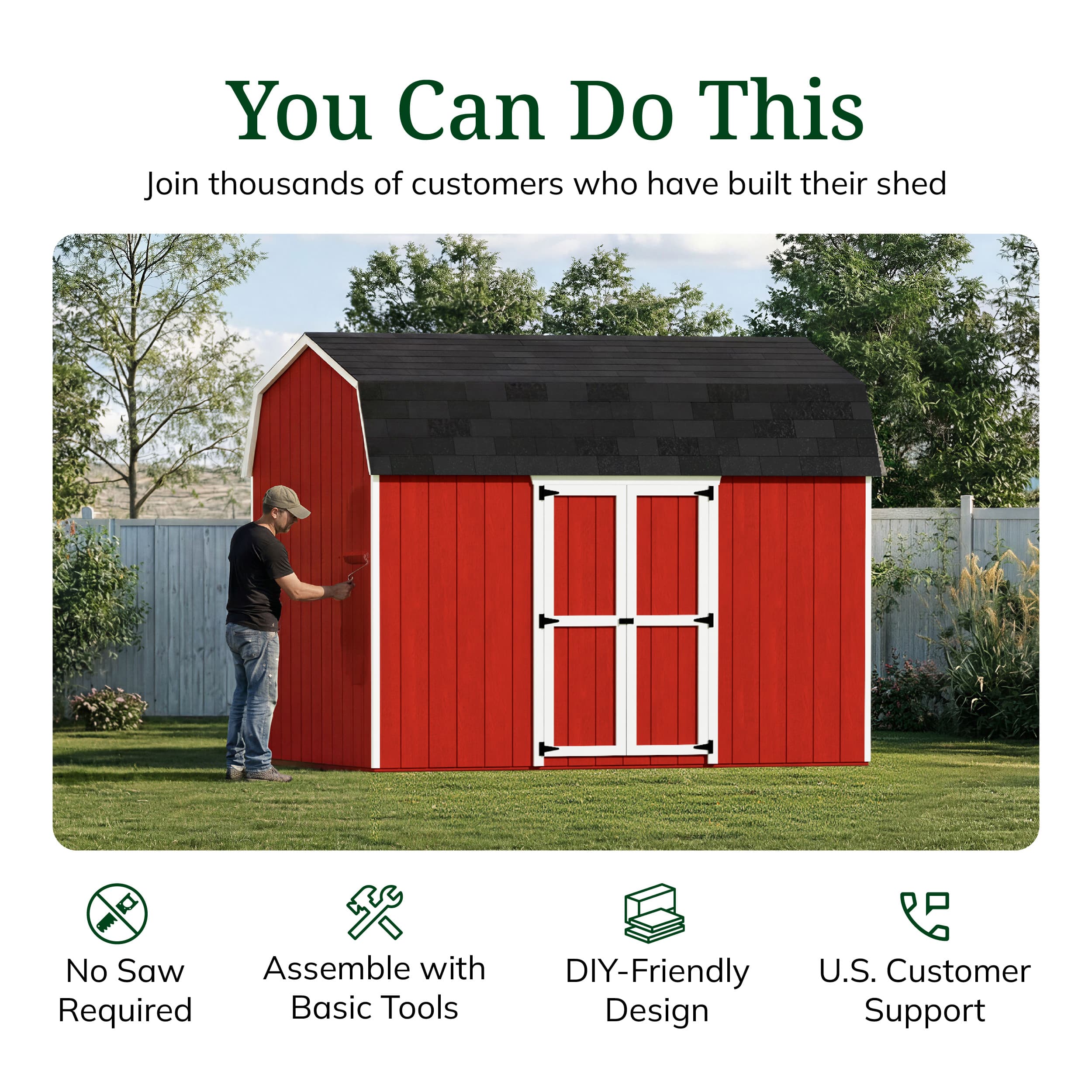 Value Gambrel 6' Barn Shed with Side Entry