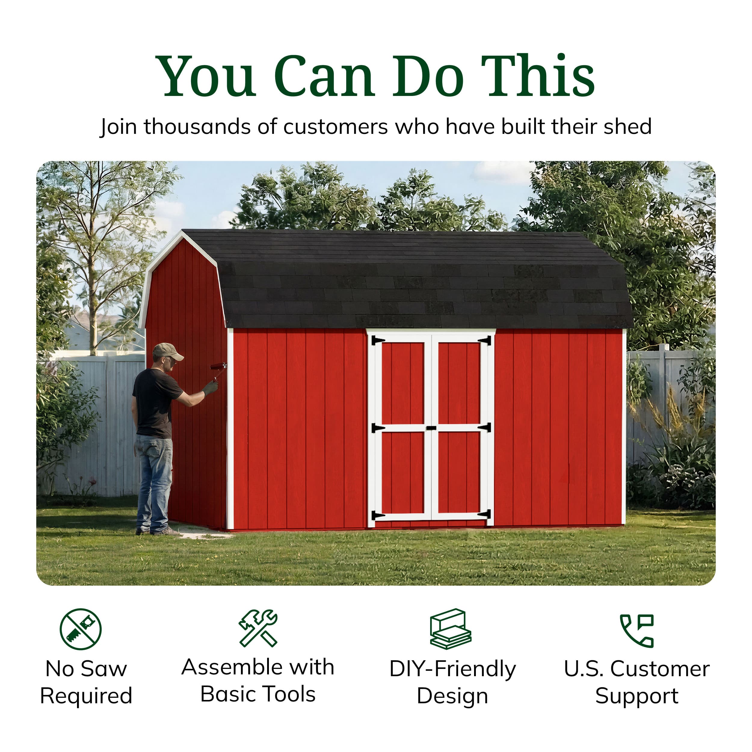 Value Gambrel 6' Barn Shed with Side Entry