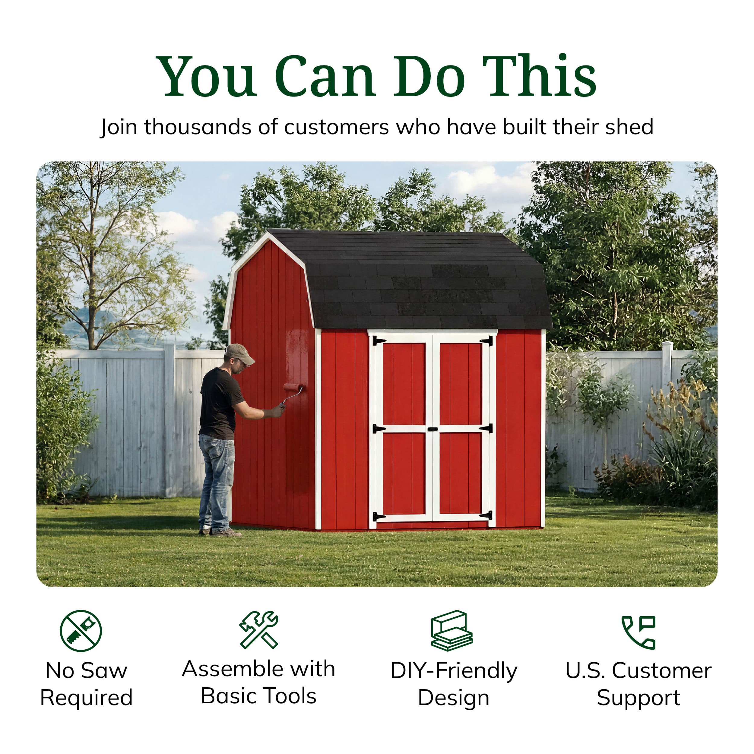 Value Gambrel 6' Barn Shed with Side Entry