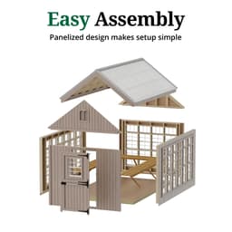 Colonial Gable Greenhouse easy assembly graphic