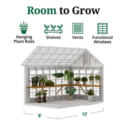 Colonial Gable Greenhouse interior graphic